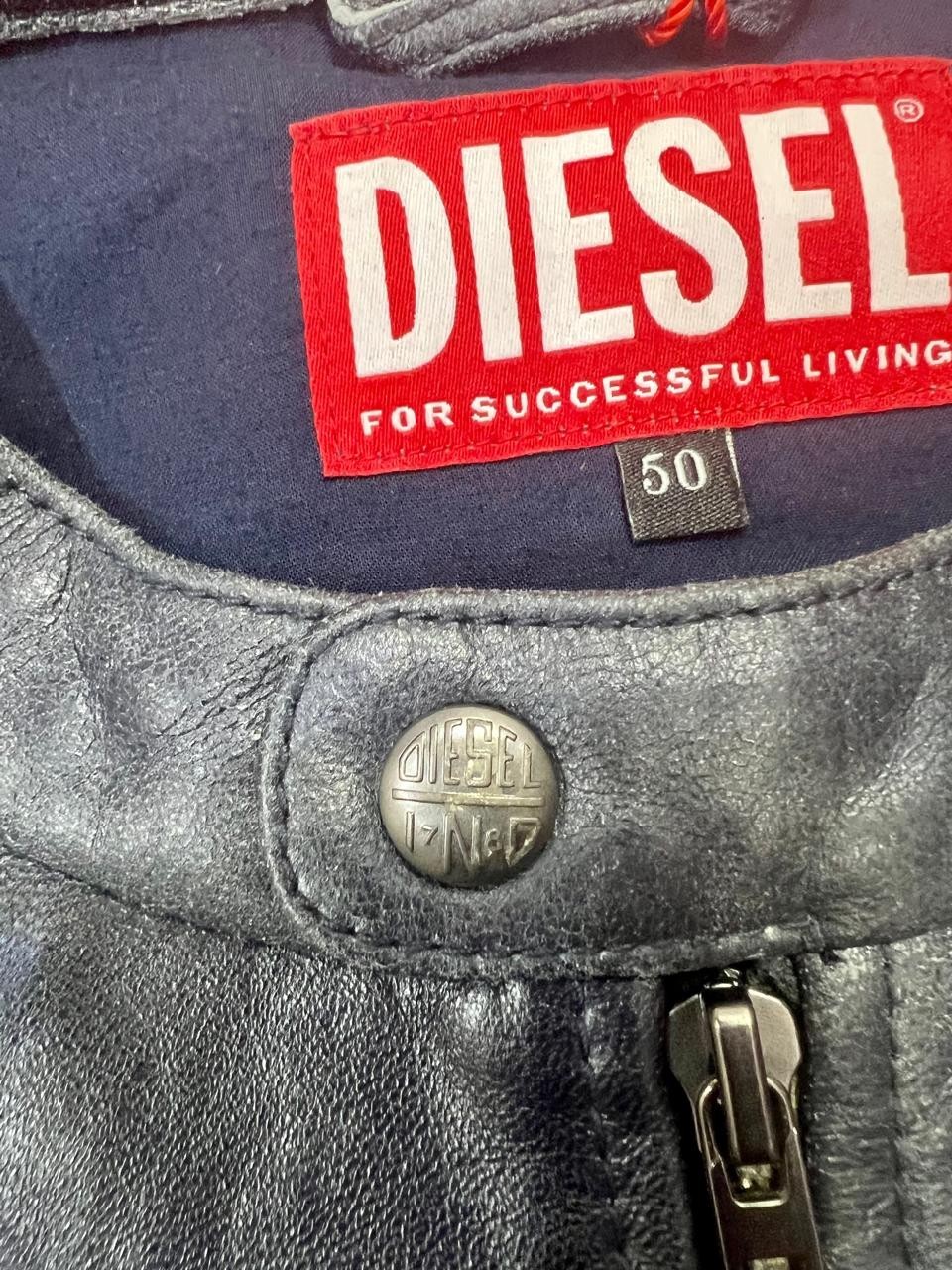 Diesel Men Leather Jacket Size L