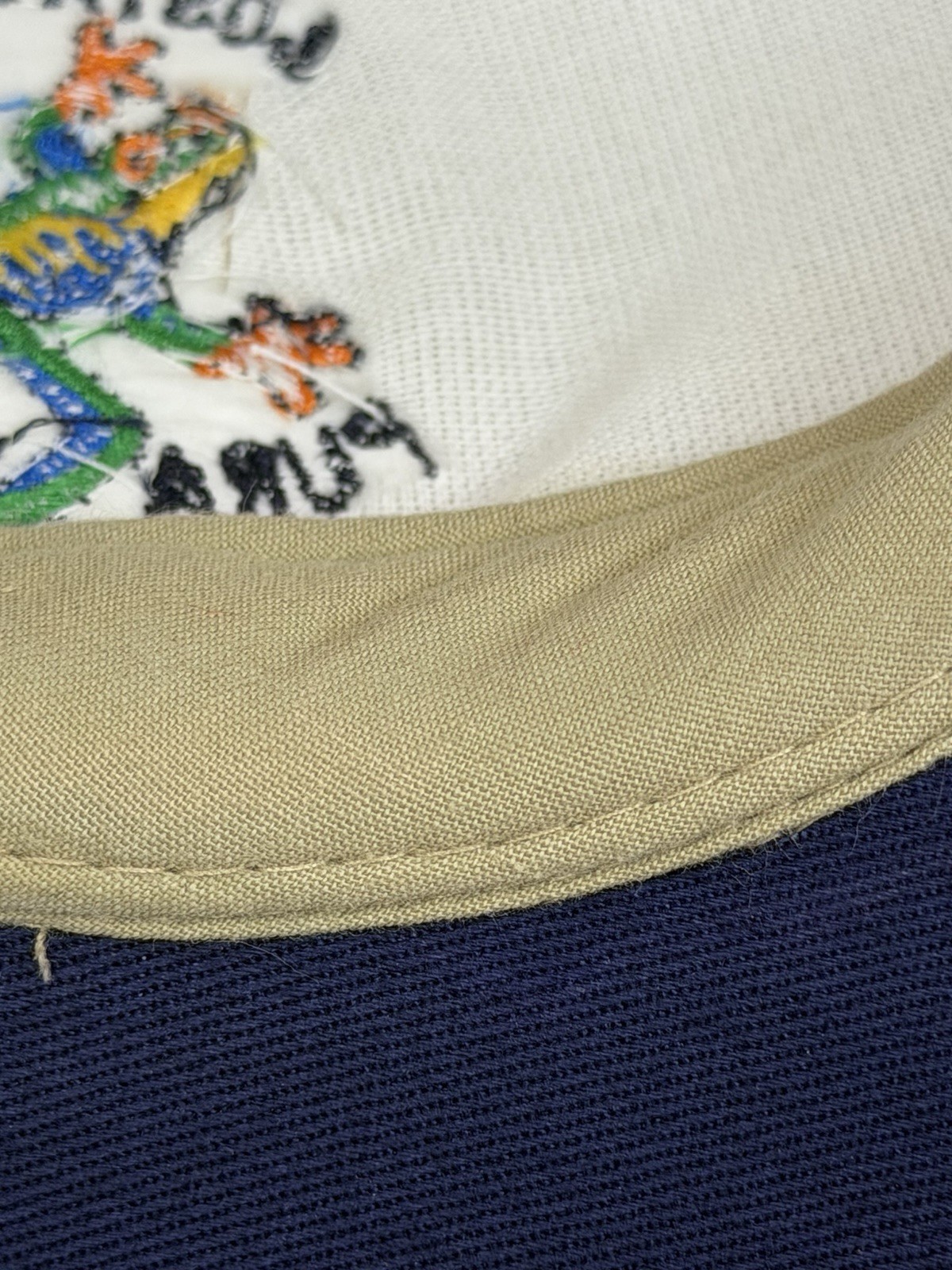 Unbranded Costa Rica Frog Beige Navy Strapback Hat Pura Vida Embroidered Cap
