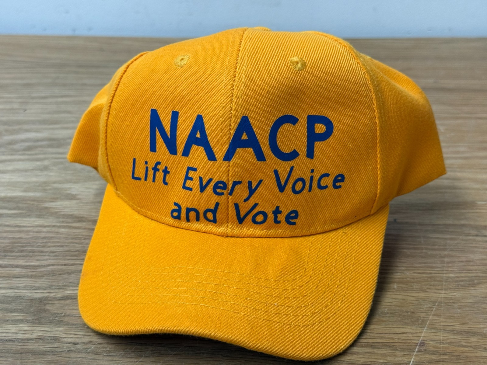 Vintage NAACP Yellow Cap Hat African American Black Americana History Vote