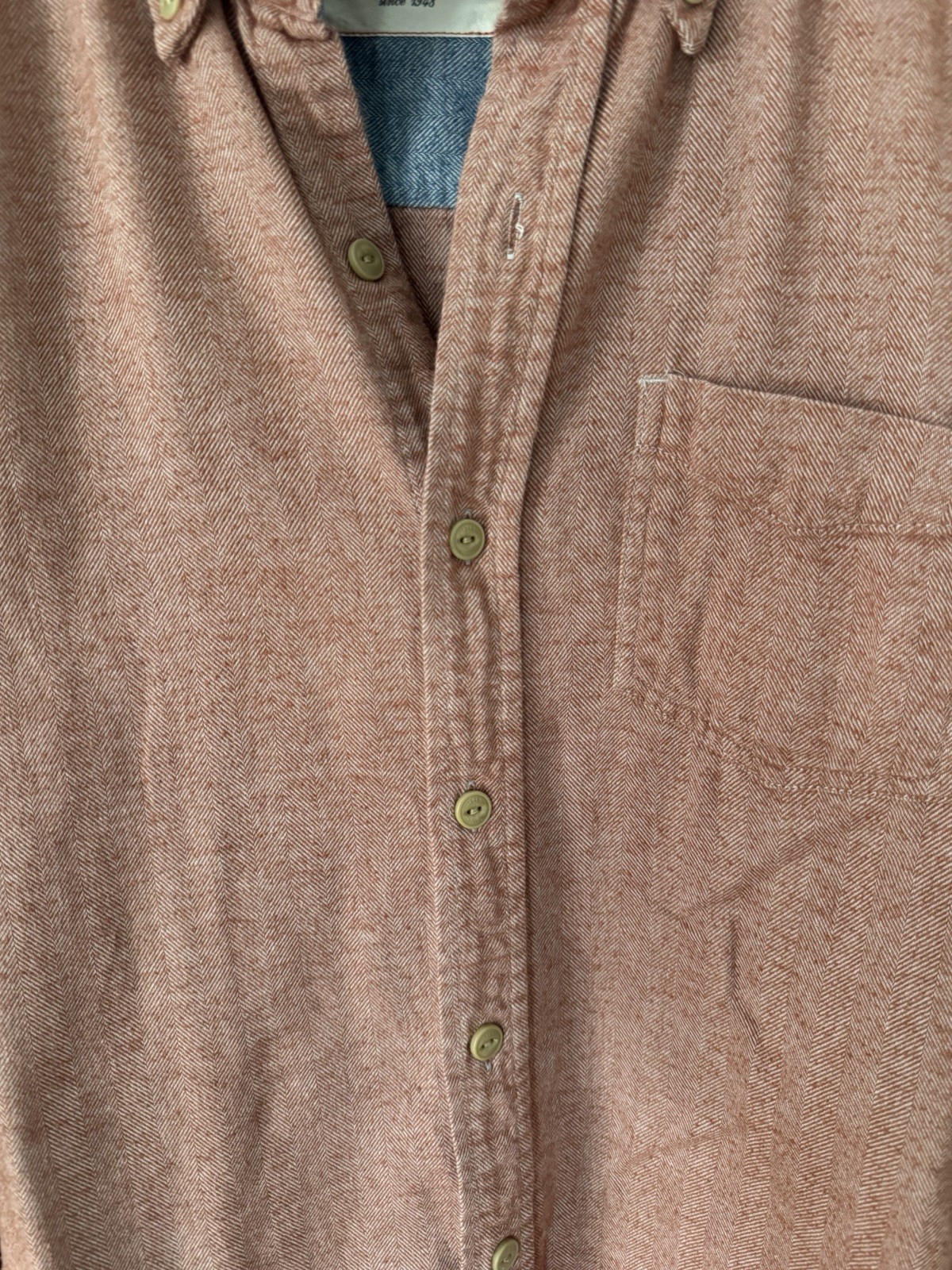Weatherproof Vintage Herringbone Button Down Shirt XL 100% Cotton