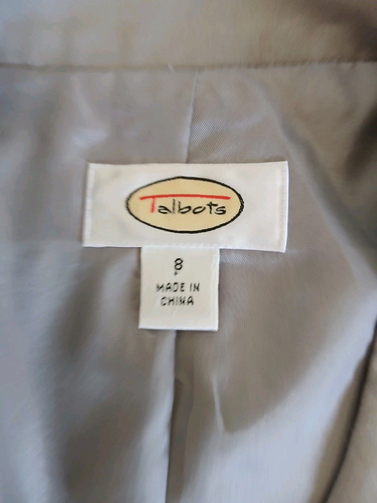 Talbots Women’s Blazer Silk Blend Grey Size 8 Office Career Professional