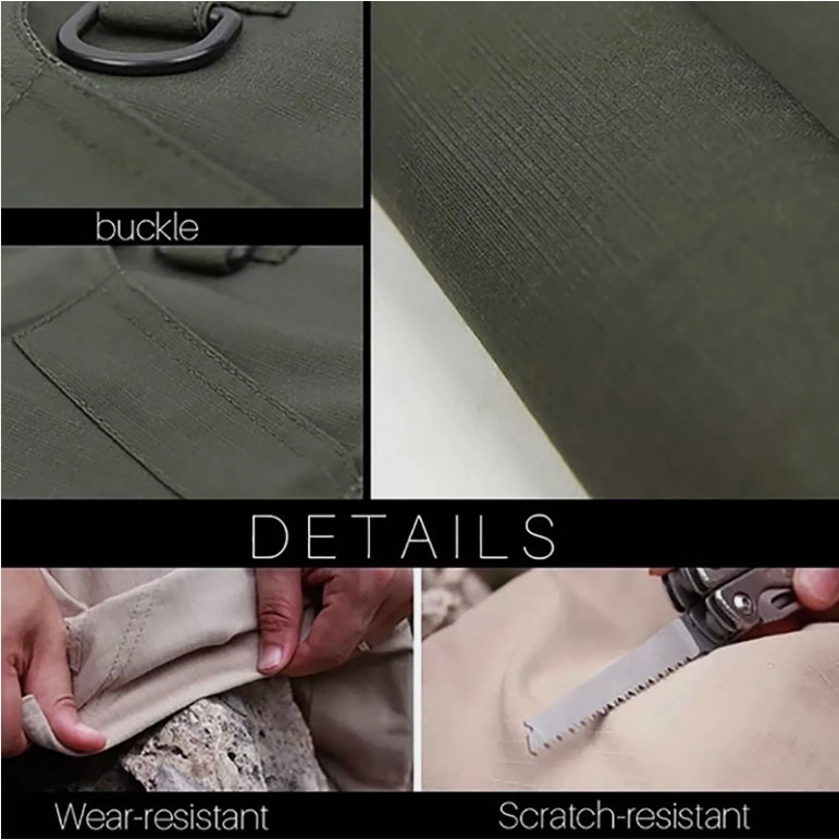 Men Tactical Cargo Pants Soldier Straight-fit Work Combat Trousers Outdoor Pants