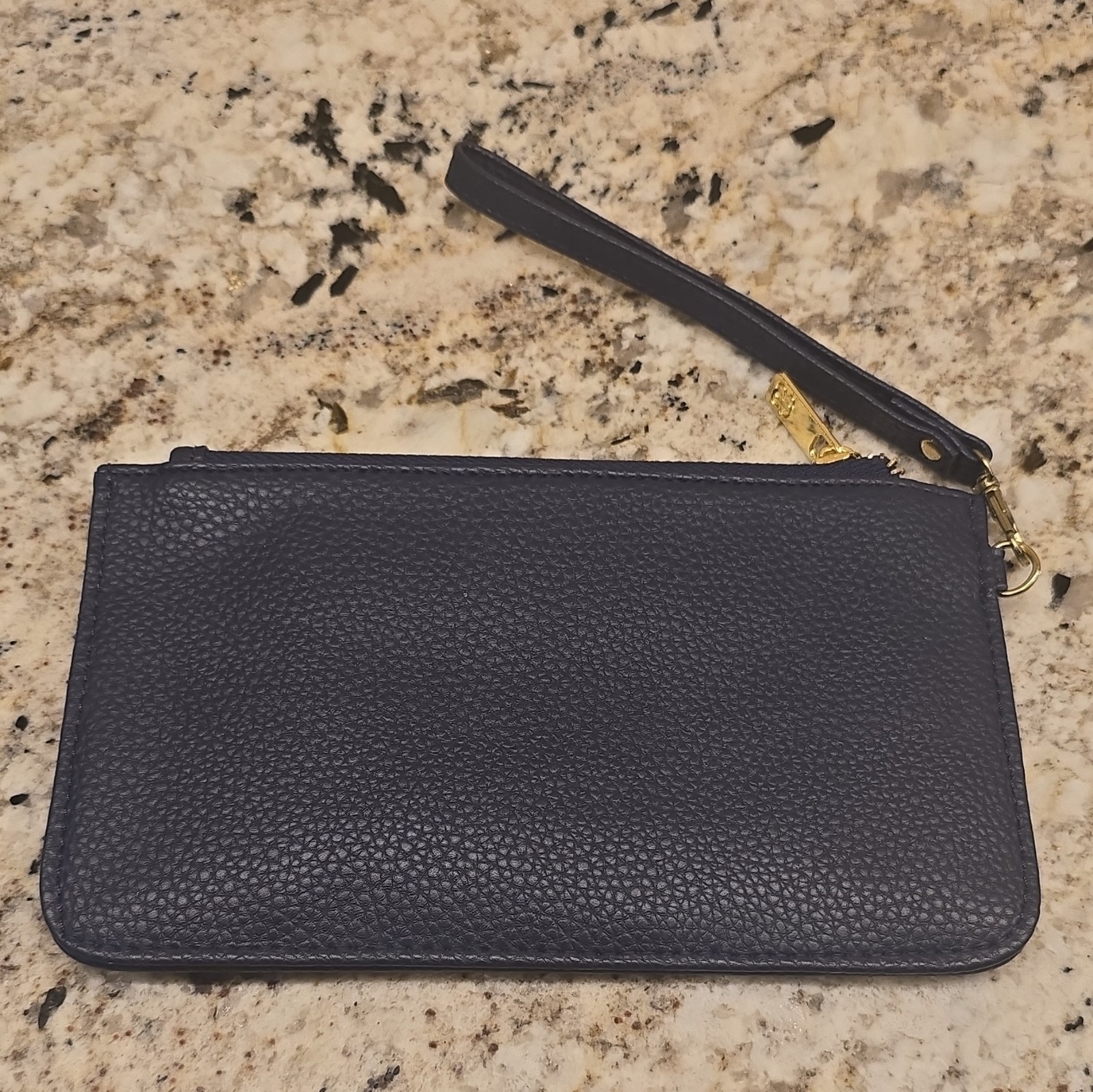 Bandolino Blue Pebbled PVC Wristlet Wallet RFID Protection 7.75”