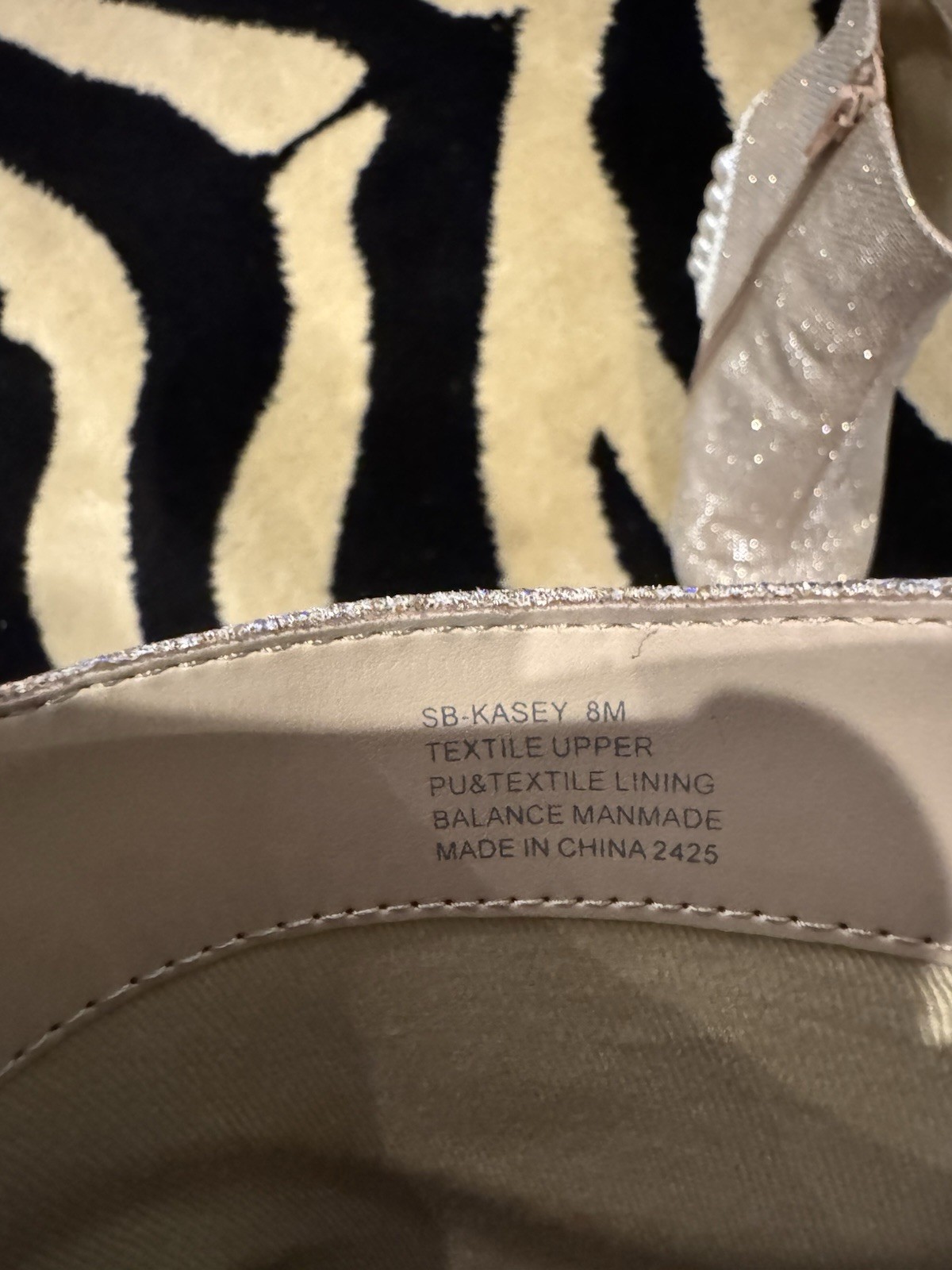 Betsy Johnson Women’s Gold Textile Pointed Toe Ankle Bootie Zip Pearl 8M