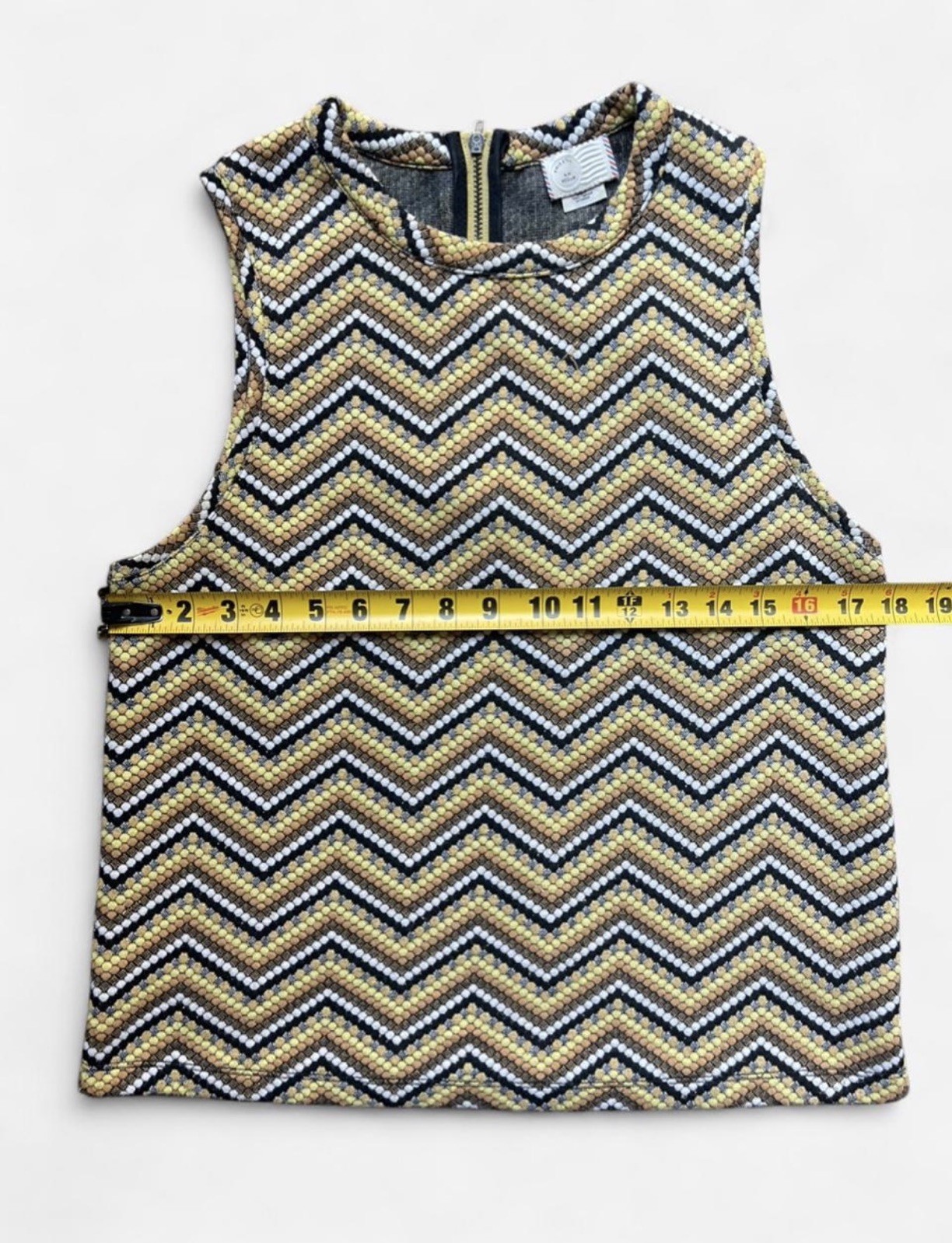 Anthropologie Postmark Sleeveless Chevron Retro Preppy Pattern Boho Top Sz M