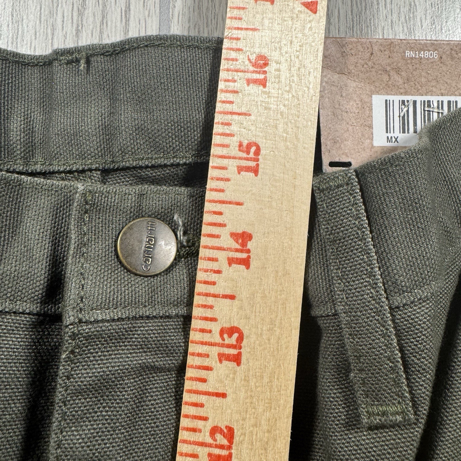 Carhartt Washed Duck Double Front Work Dungarees Men 46×30 Olive Green Loose NWT