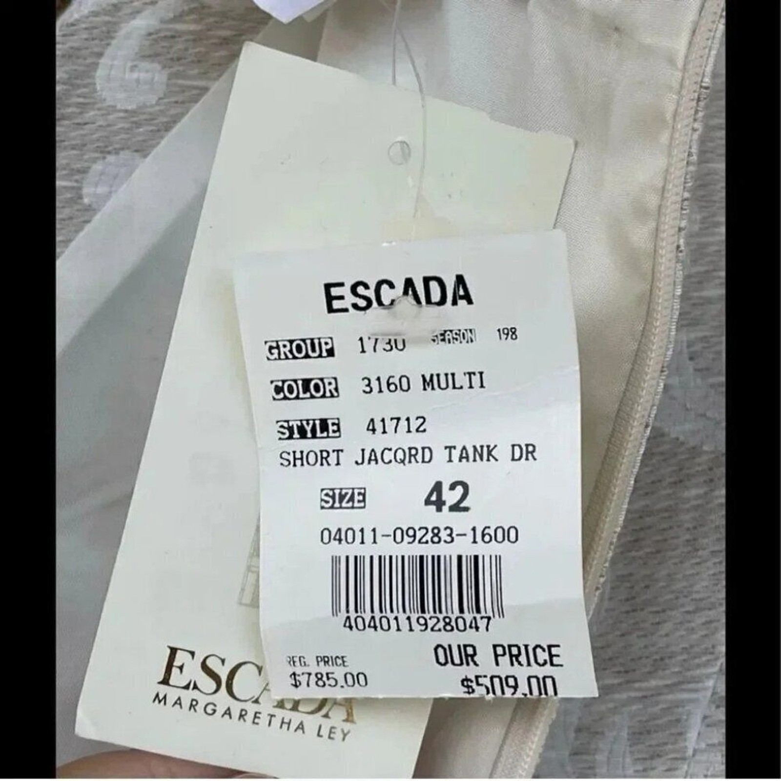ESCADA KLEID JACQUARD SLEEVELESS SHIFT DRESS 42/14