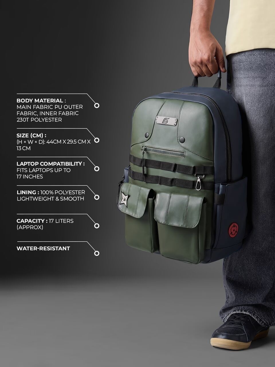 Naruto Kakashi Hatake Tactical Utility Backpack Official Licensed 2026