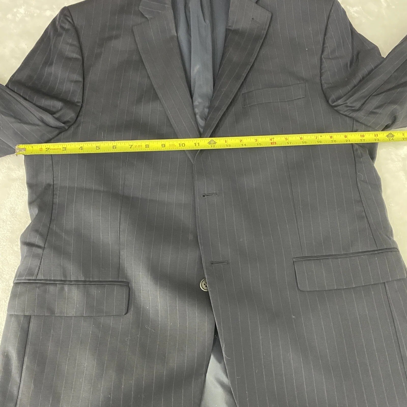 Lauren Ralph Lauren Wool Blue Stripped Blazer Mens Size 46R Formal Basic Jacket