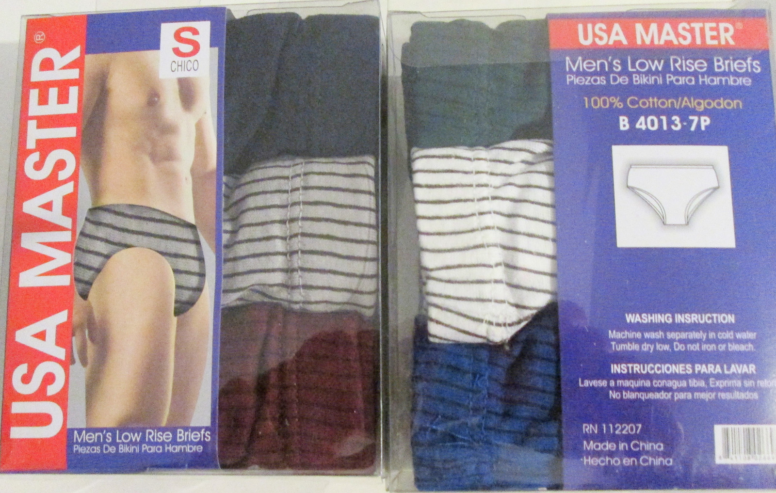 6 Pairs Mens Soft Cotton Low Rise Striped Briefs Underwear Assorted Colors Small