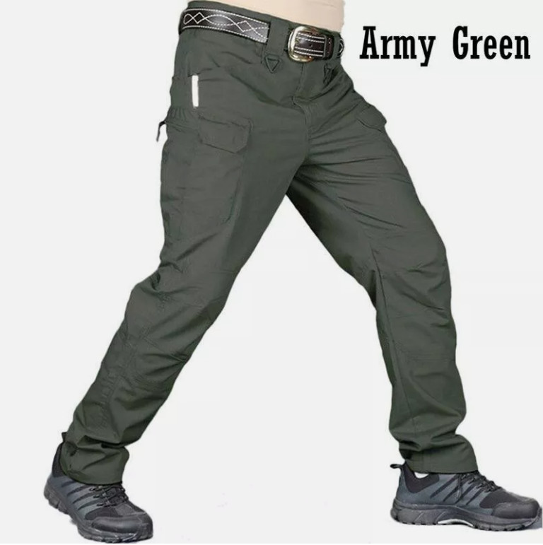 Mens Work Cargo Combat Outdoor Hiking Waterproof Trousers Tactical Fishing Pants