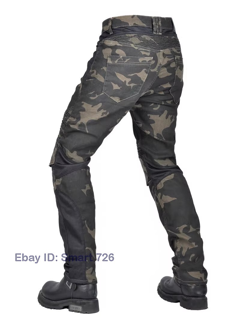 Men Motorcycle Riding Pants Summer Mesh Biker Motocross Jeans Racing Casual Camo