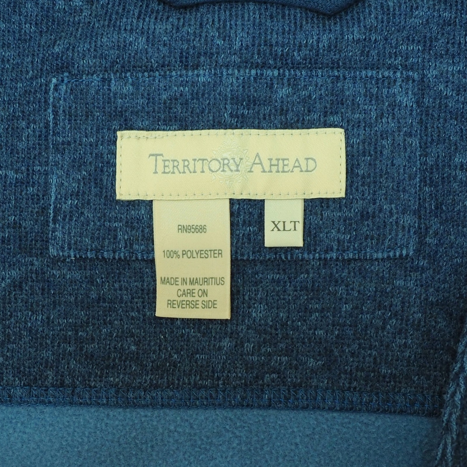 The Territory Ahead Full-Zip Cardigan Sweater Mens XLT Heather Blue Fleece Lined