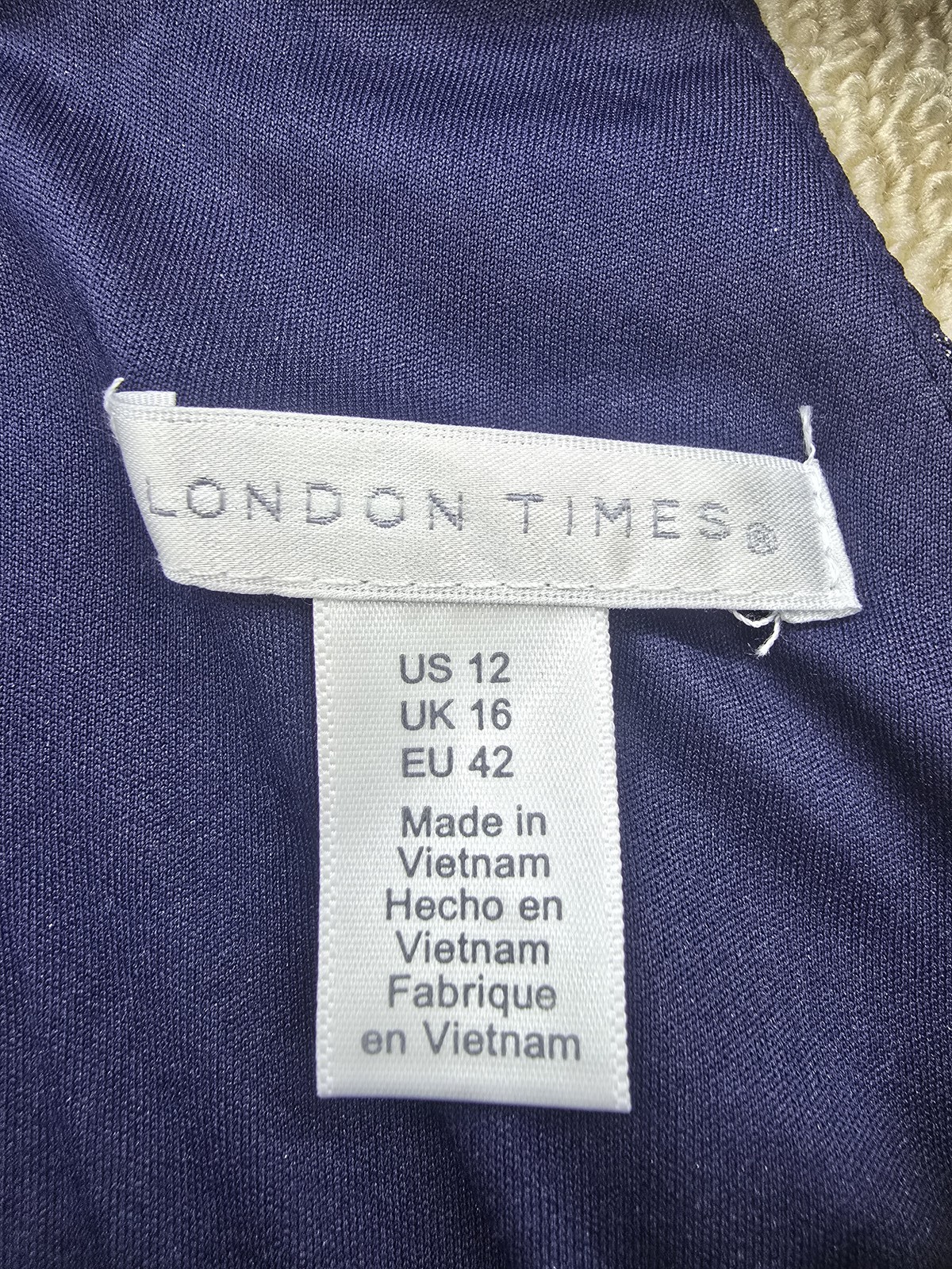 London Times Navy Floral Sleeveless Halter Dress Women’s US12