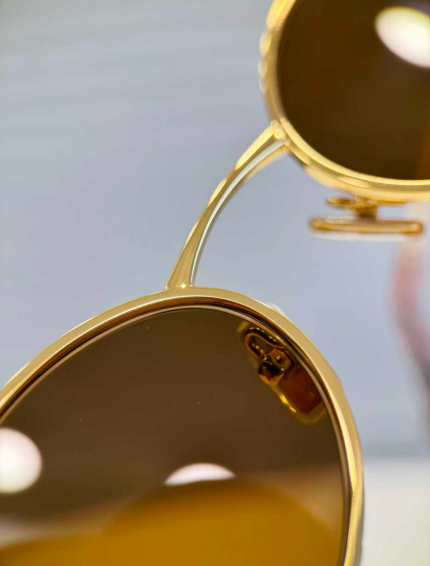 Miu Miu SMU 52YS Brass Gold/Dark Brown Logo Sunglasses 54-21-125mm New