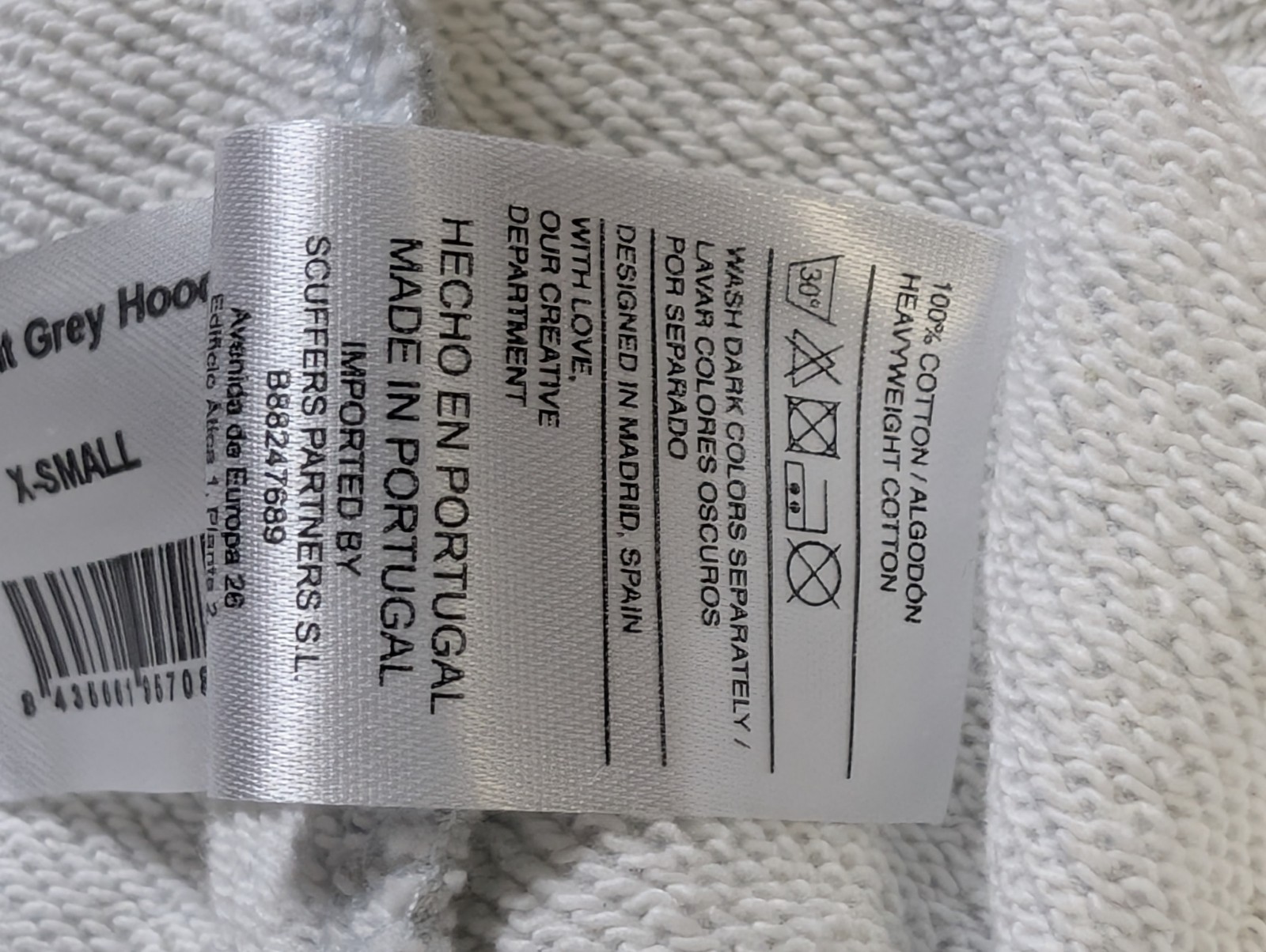 Scuffers Hoodie Size XS Oversized Sign With Love Sweater Streetwear Grey BNWT