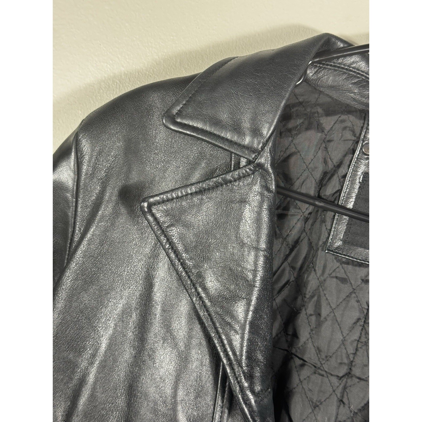 Vtg Superior NY Collection Black Leather Jacket Women’s L Quilted Lining USA