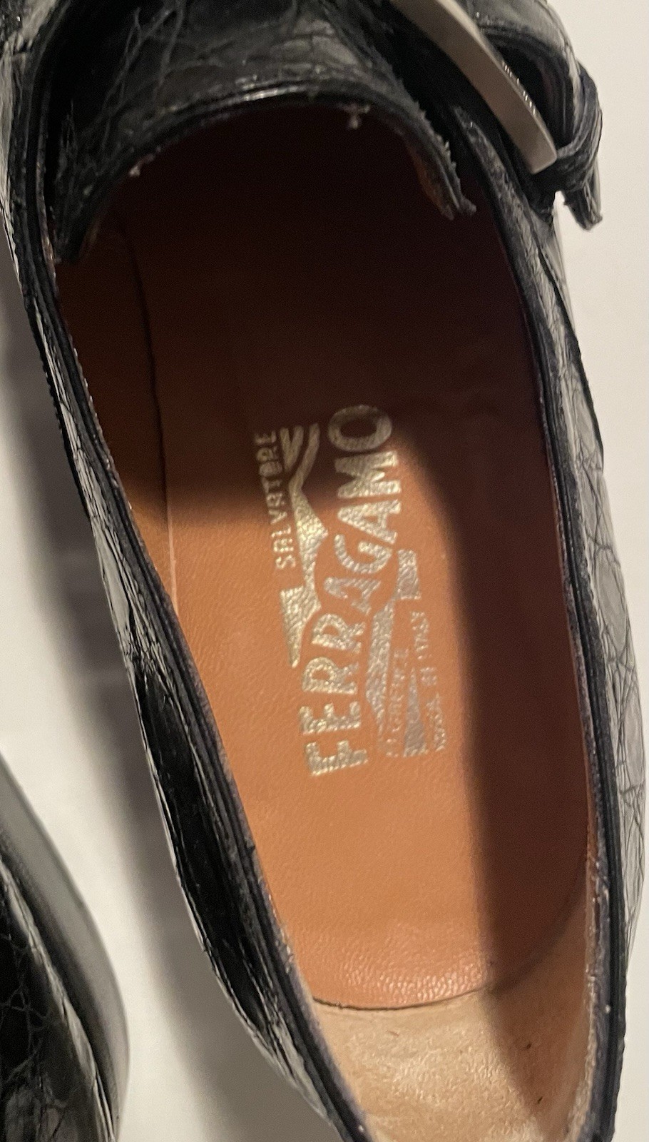 Salvatore Ferragamo Black Crocodile/Alligator Shoes Size 9B