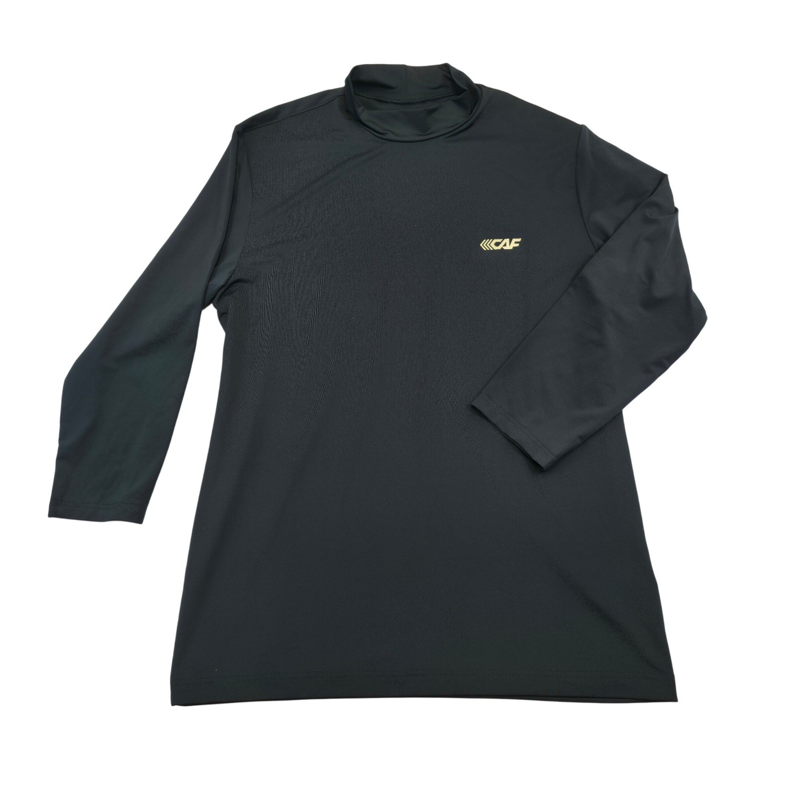 CAF Performance Mock Neck Long Sleeve Athletic Shirt Mens Size 100 L Black Korea