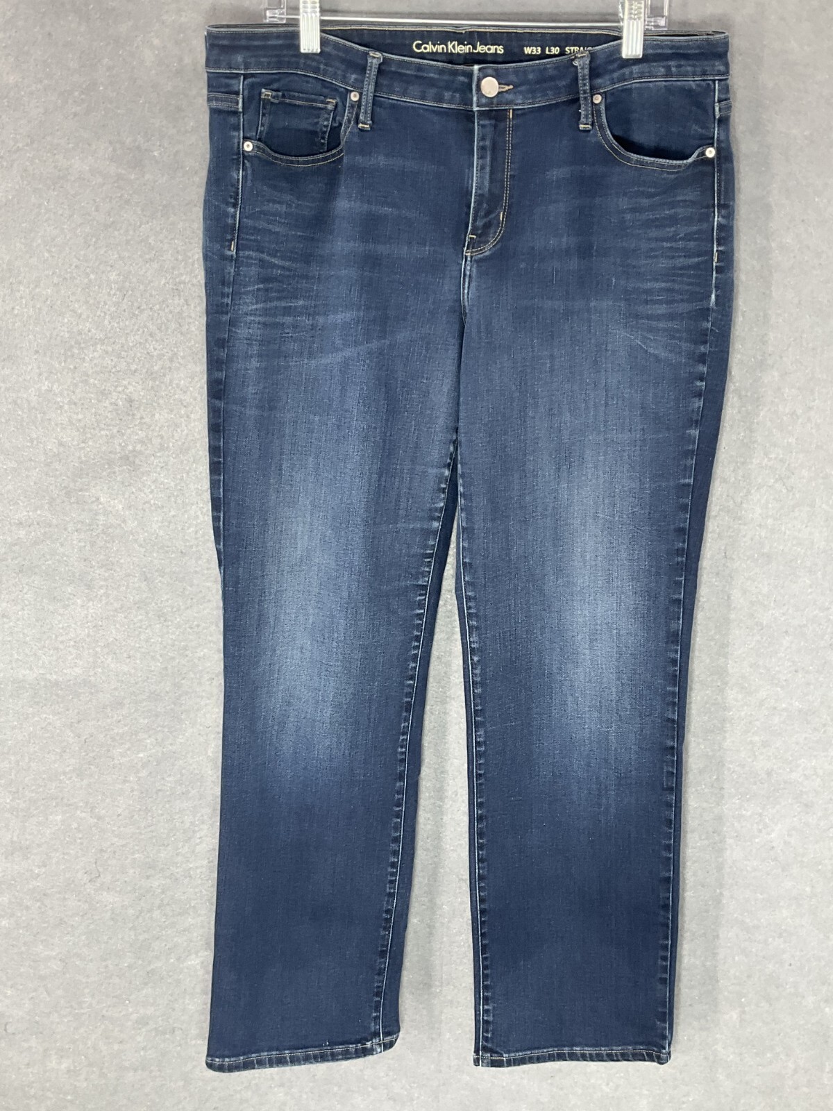 Calvin Klein Jeans Mens Sz 33×29 Blue Straight Cotton Blend Denim