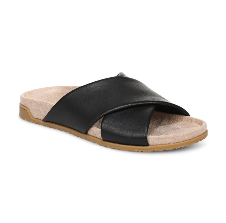 Vionic’s Etna Slide Sandal, Black Leather