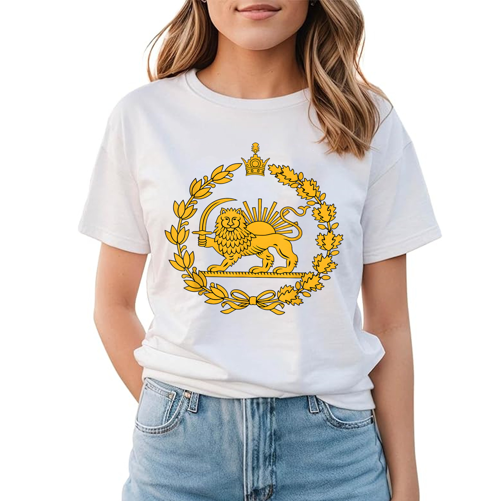Lion and Sun Iran Persian Flag Iran Shir o Khorshid Graphic T-Shirt