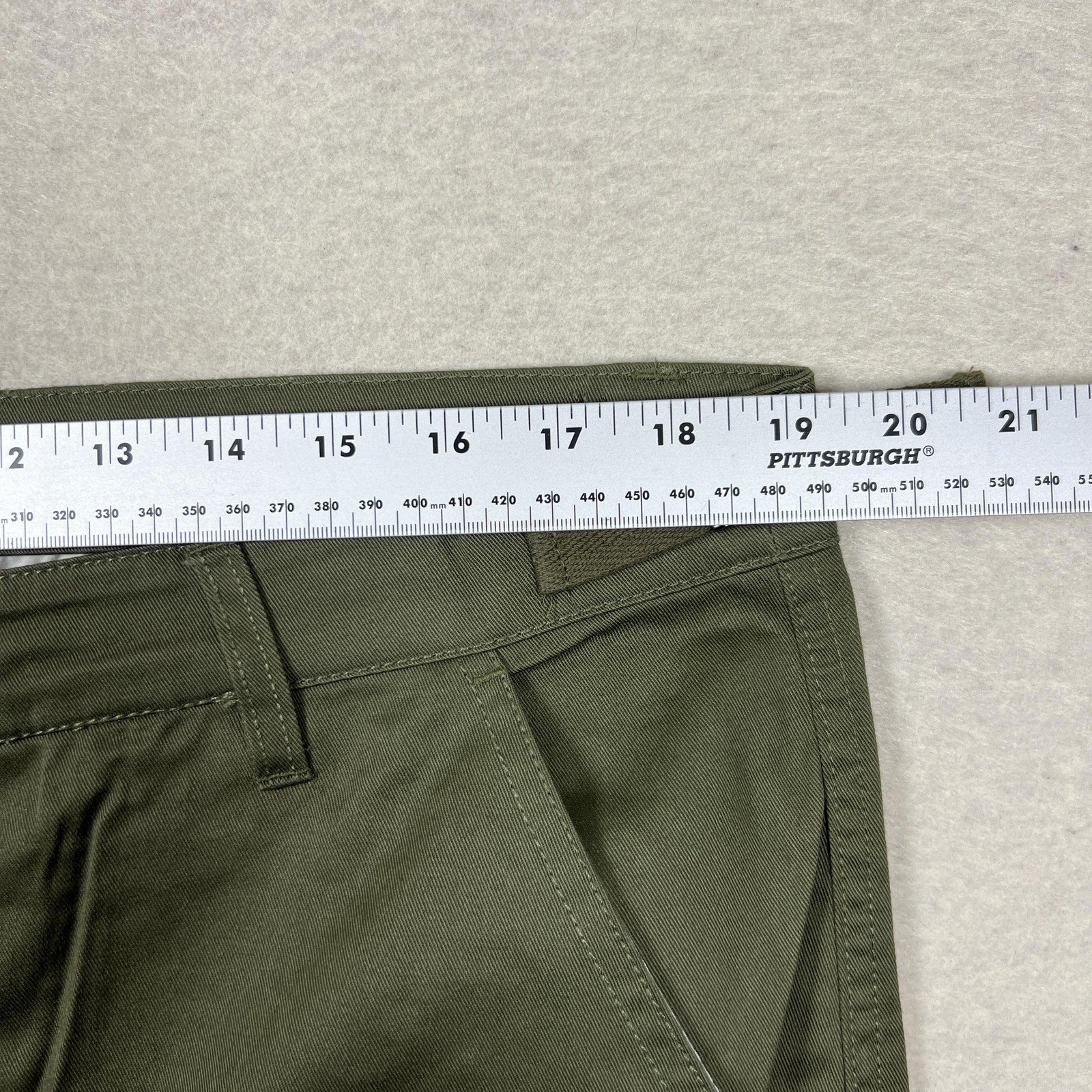 Empyre Cargo Pants Mens 34 Green Relax Fit Workwear Double Knee Pockets Utility
