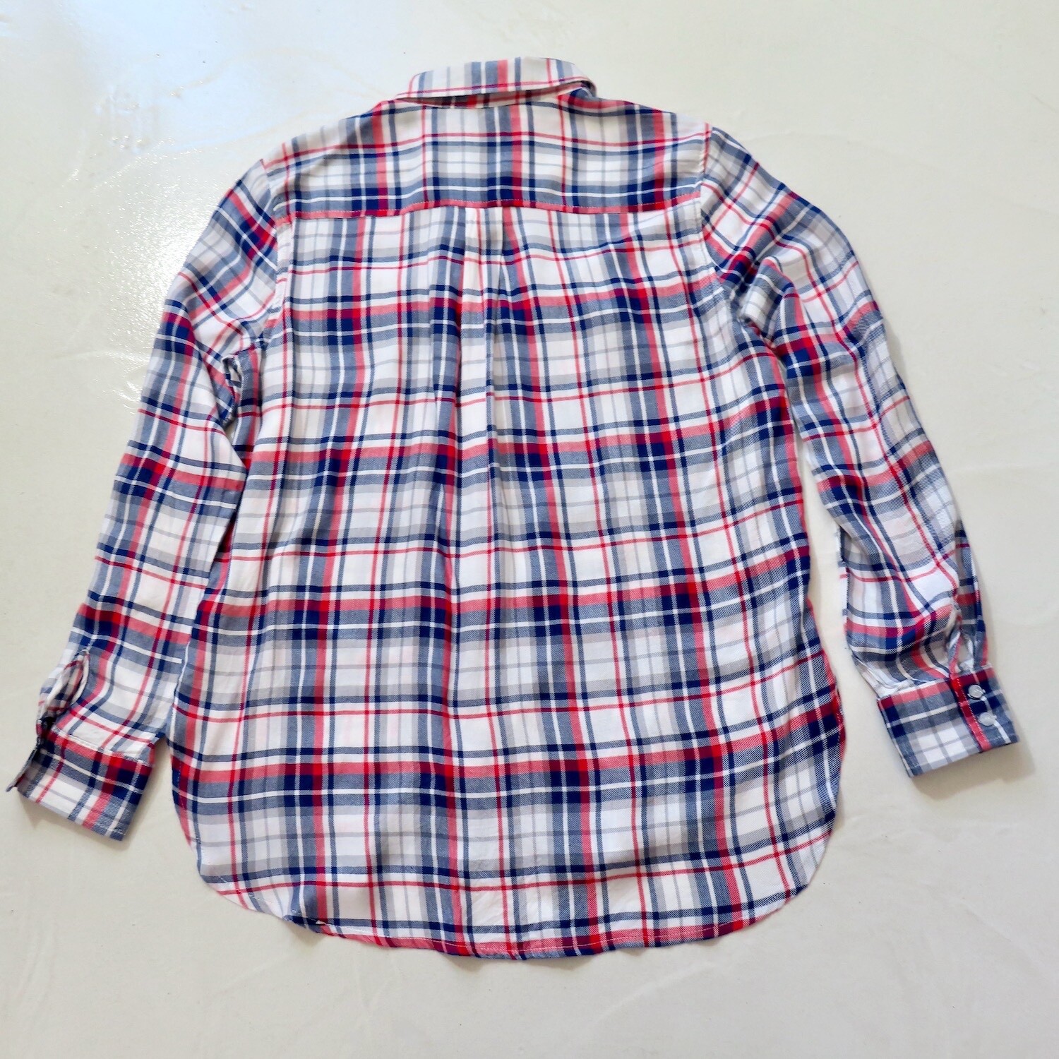 Supply & Demand Shirt Womens Medium Red Blue Plaid Button Up Long Sleeve Western