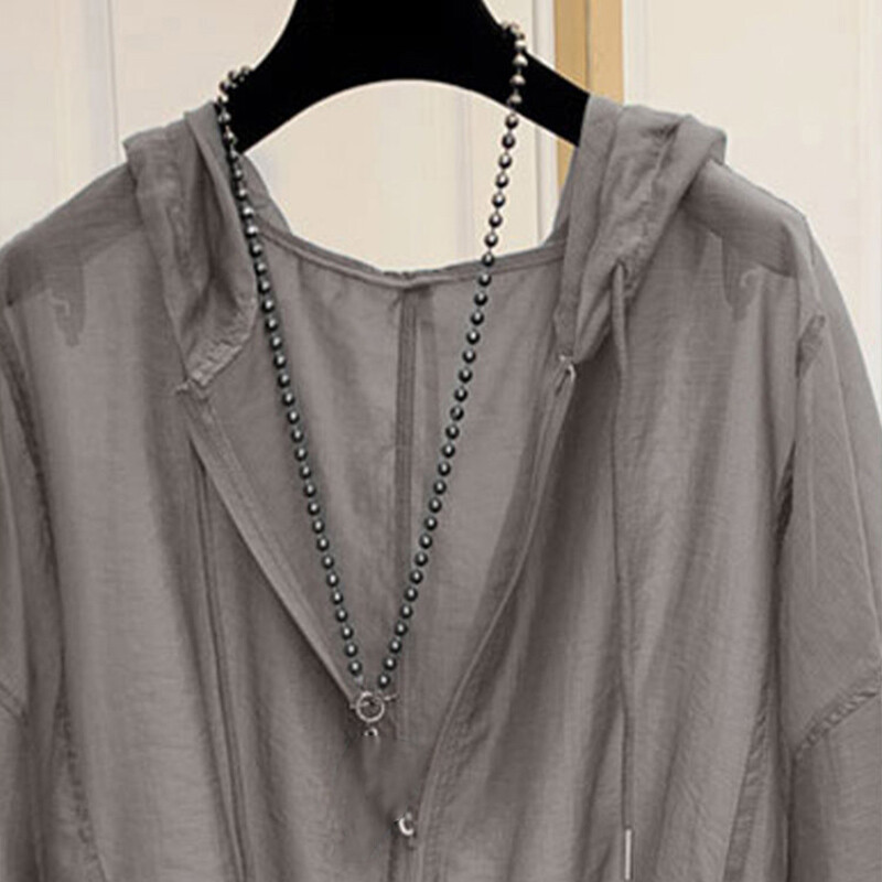 Womens Summer Sun-proof Hooded Jackets Coats Loose Breathable Lightweight Tops