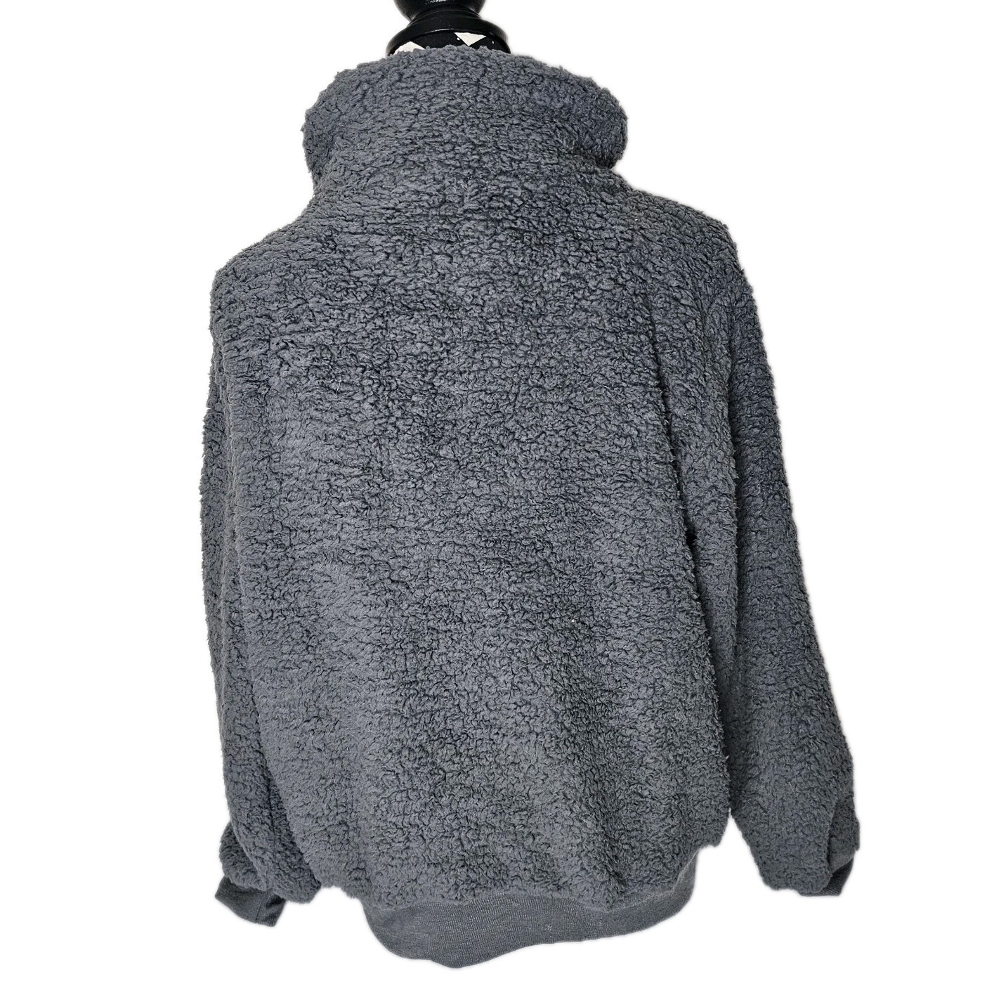 Kirundo Women’s Gray 1/4 Zip Cozy Sharpa Jacket With Front Pockets Size M NWT
