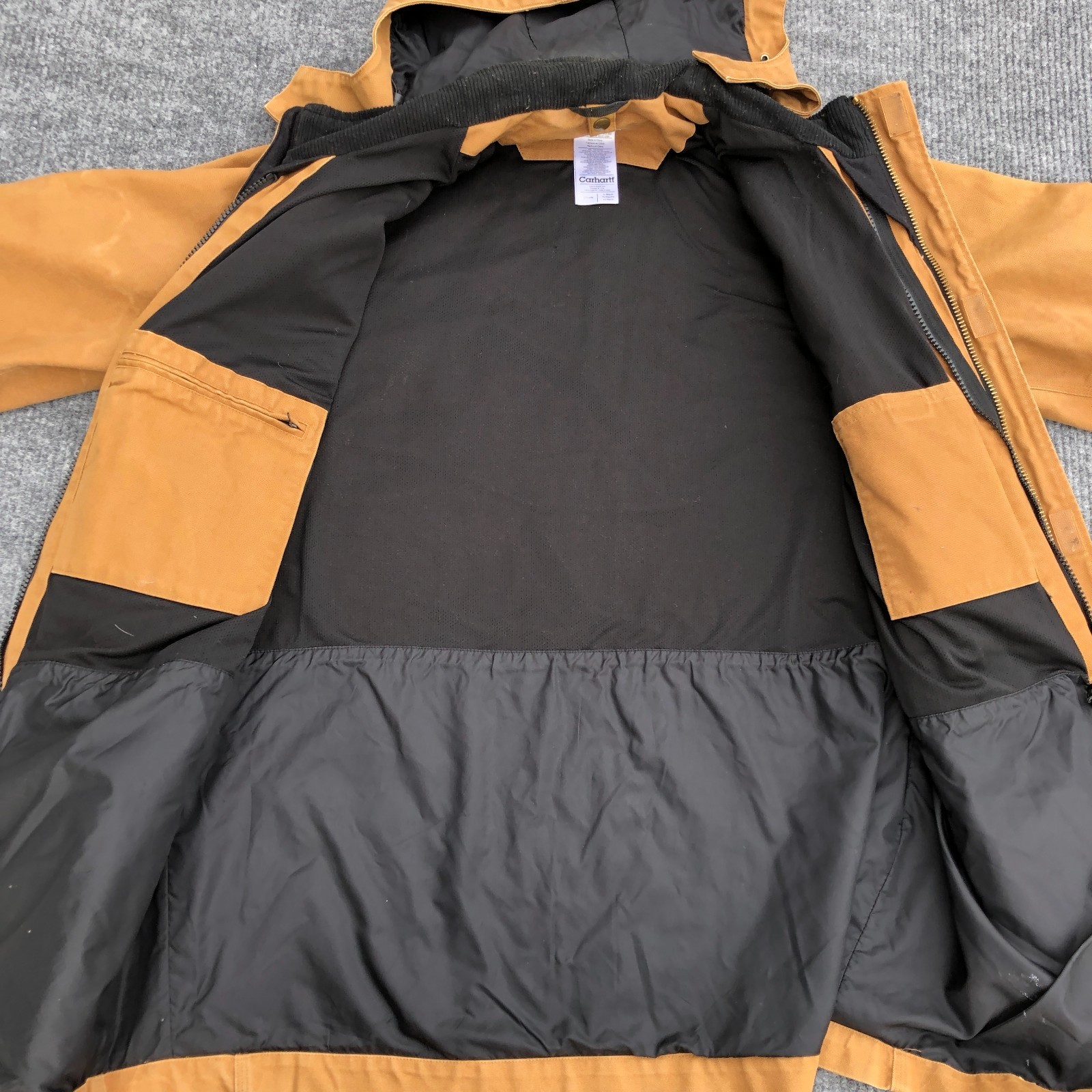 Carhartt C75 BRN Canvas Hooded 3 in 1 Jacket Coat No Liner Men’s Size XL
