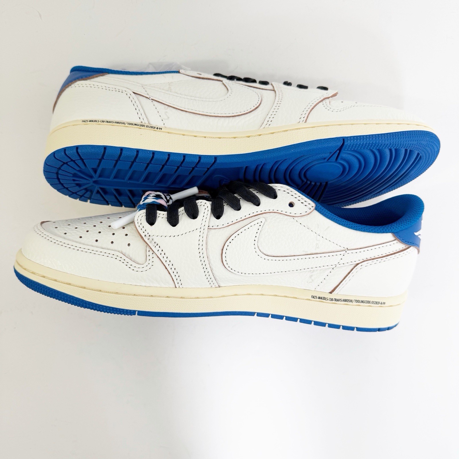 Nike Travis Scott X Fragment Air Jordan 1 Retro OG Sail Military Blue Size 10