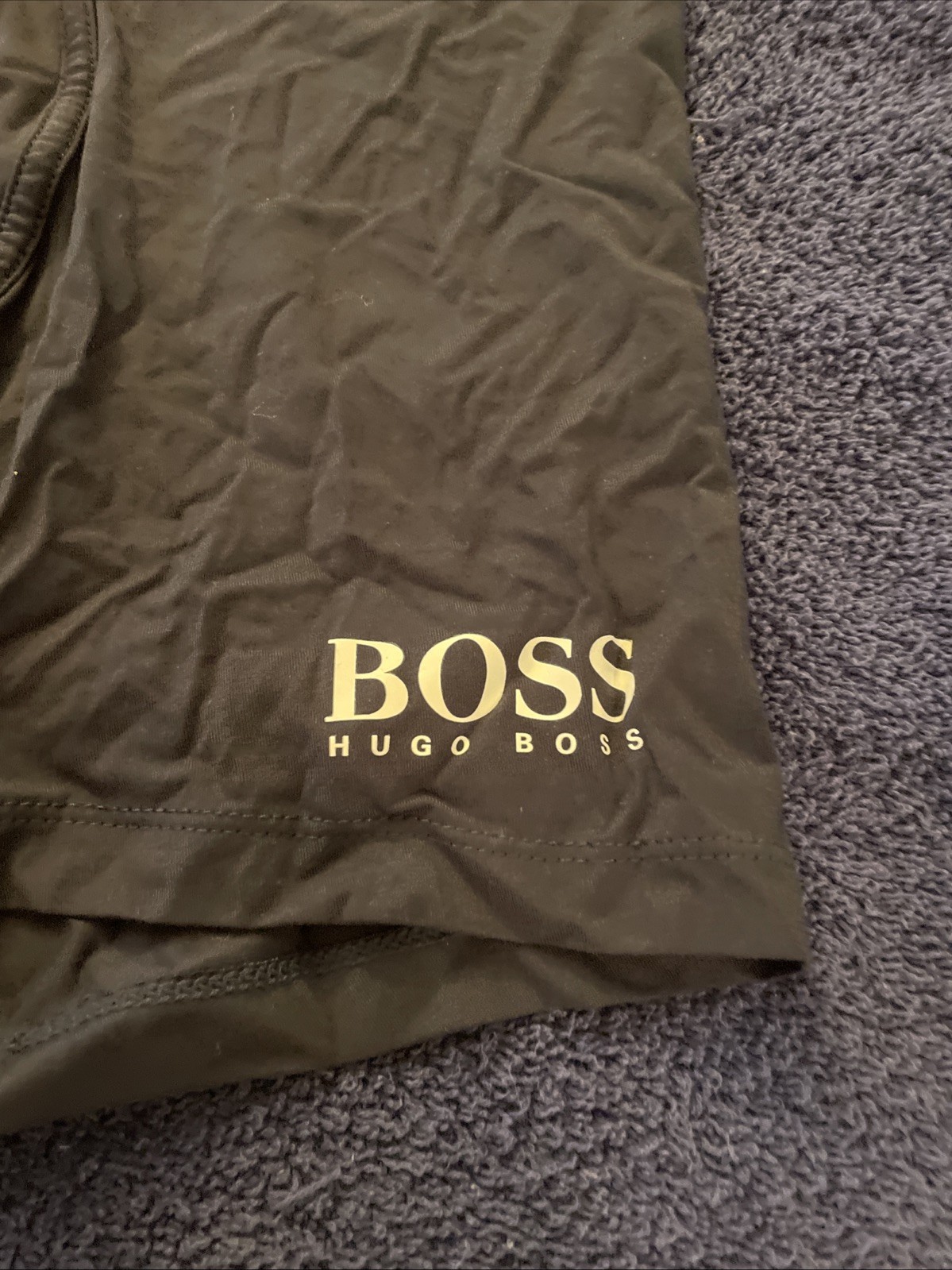 Hugo Boss Men Boxer Briefs Bamboo Blend Black Blue Waistband Size M New W/Tags