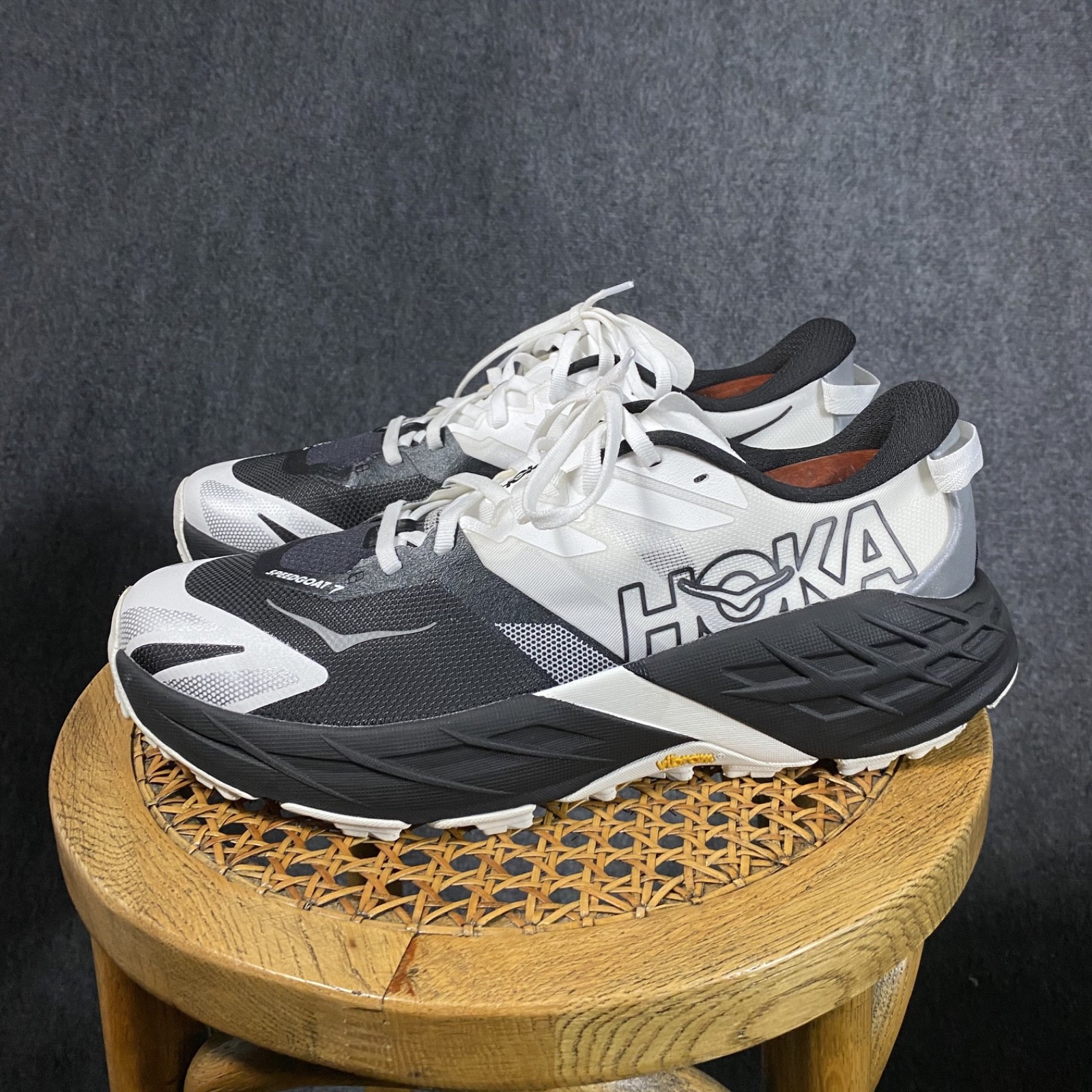 Hoka Speedgoat 7 Running Shoes Mens 11.5 EE Black Sneaker Run Vibram Excellent