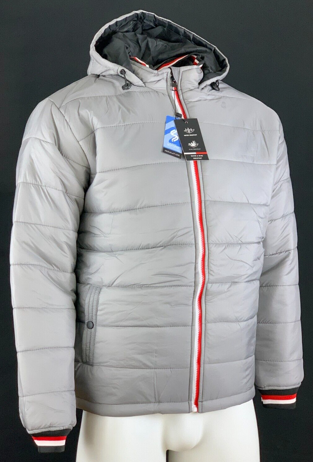 Men’s Winter Polyester Puffer Lightweight Jackets Unbranded – Gray – S