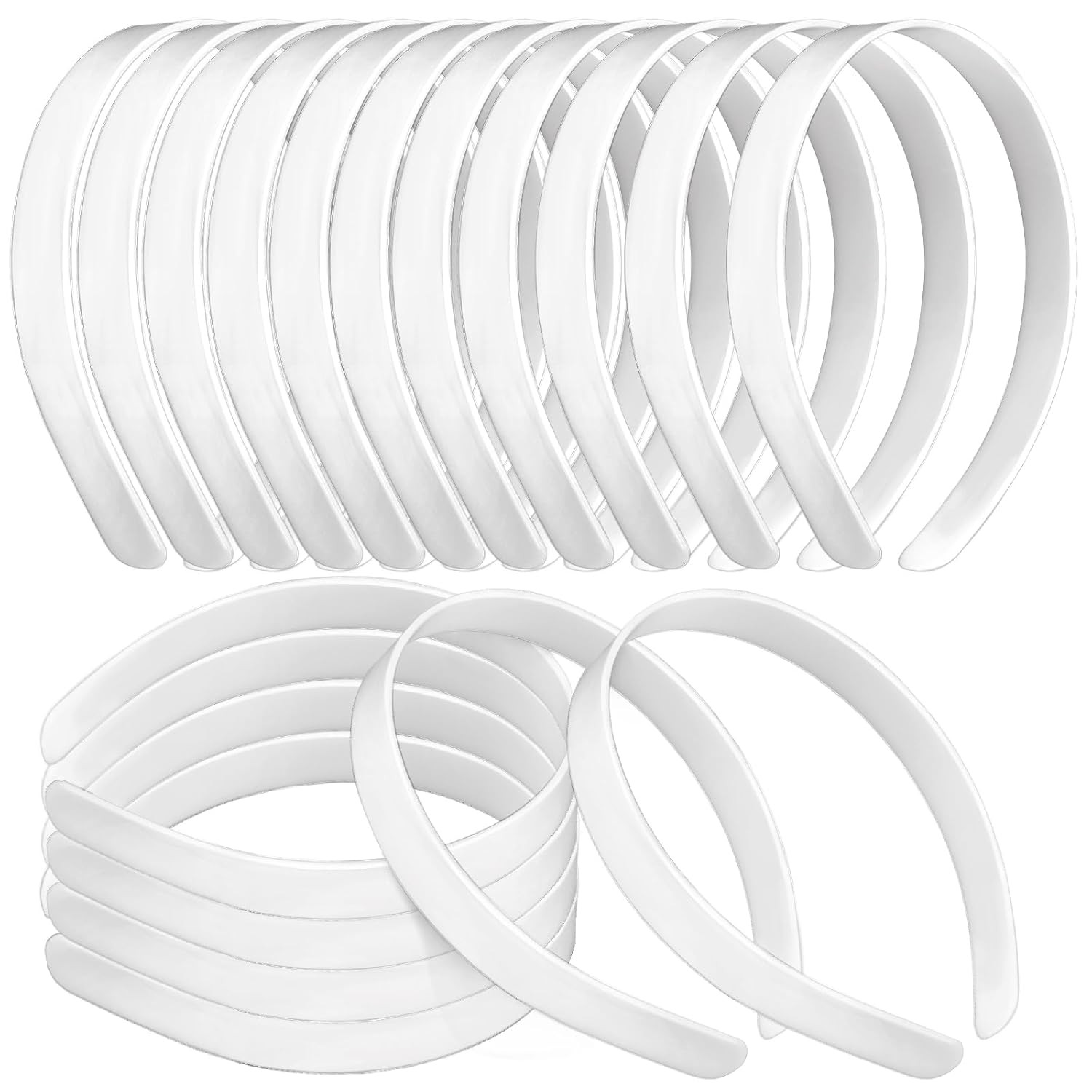 Plain Plastic Headbands No Teeth 1/2 Inch DIY Hair Accessories 50 Pcs