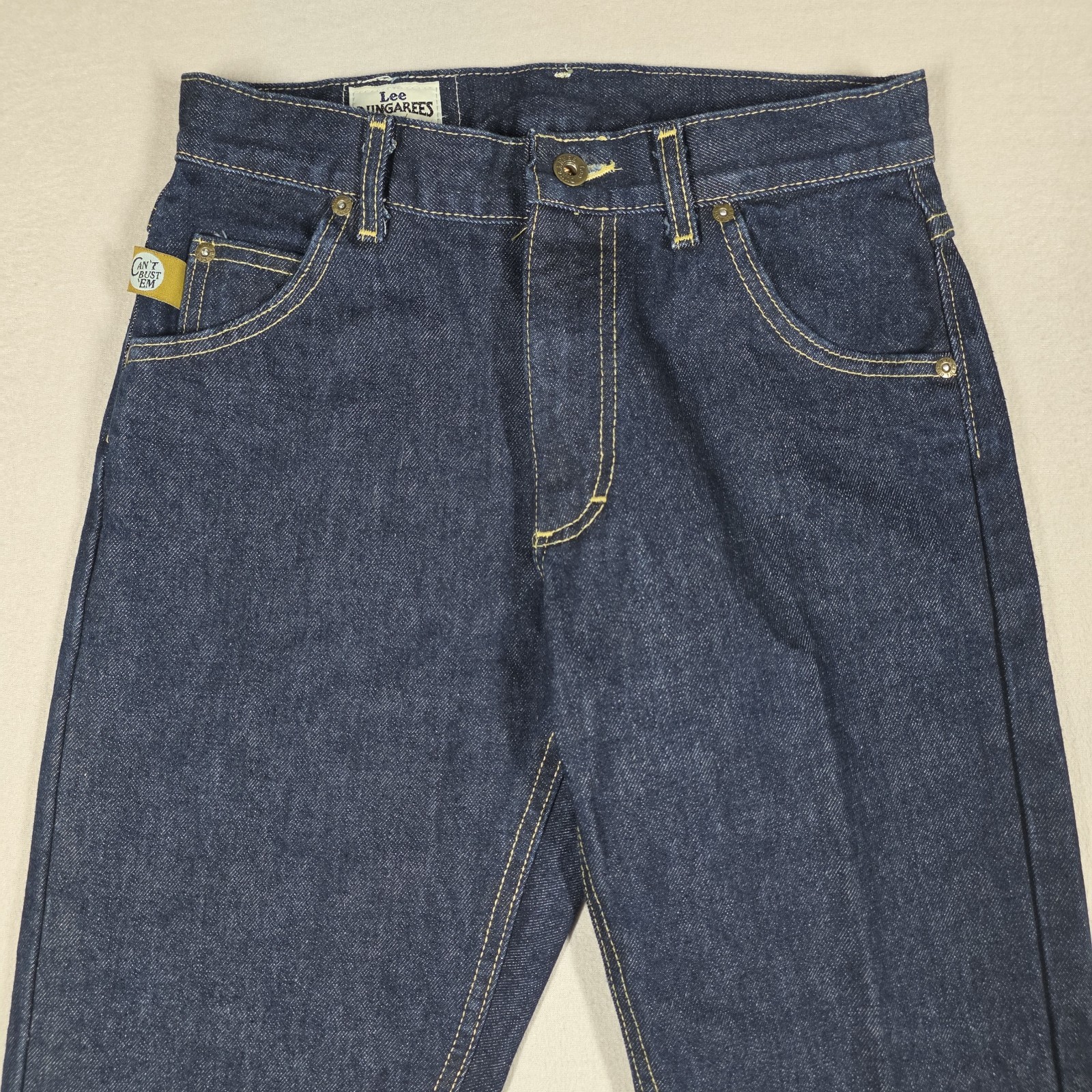 Vintage Lee Dungarees Jeans Men’s 27×32 Dark Wash Straight Made in USA Bust Em