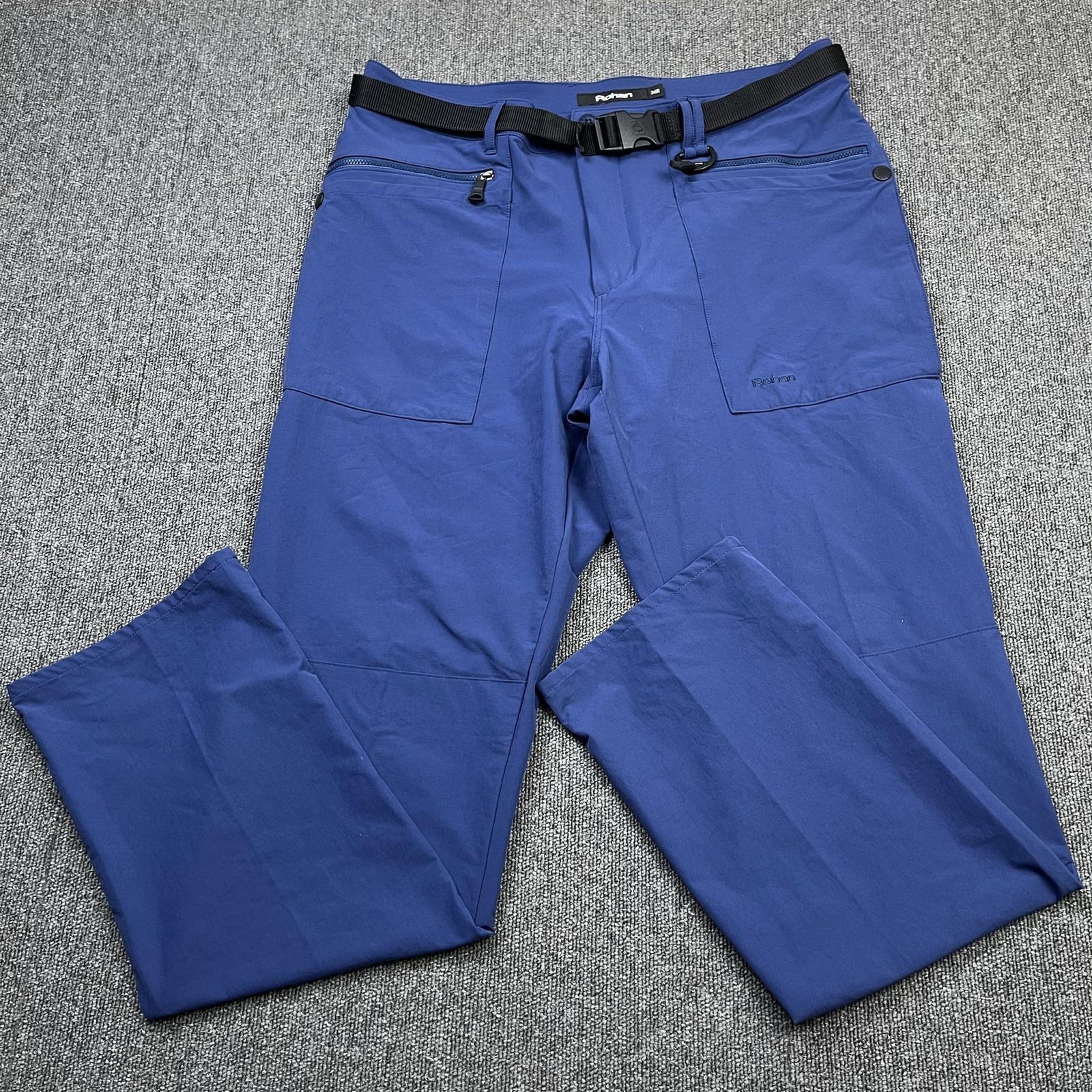 Rohan Trousers Mens W34 L31 Blue Stretch Bags Hiking Walking Travel UPF 40+