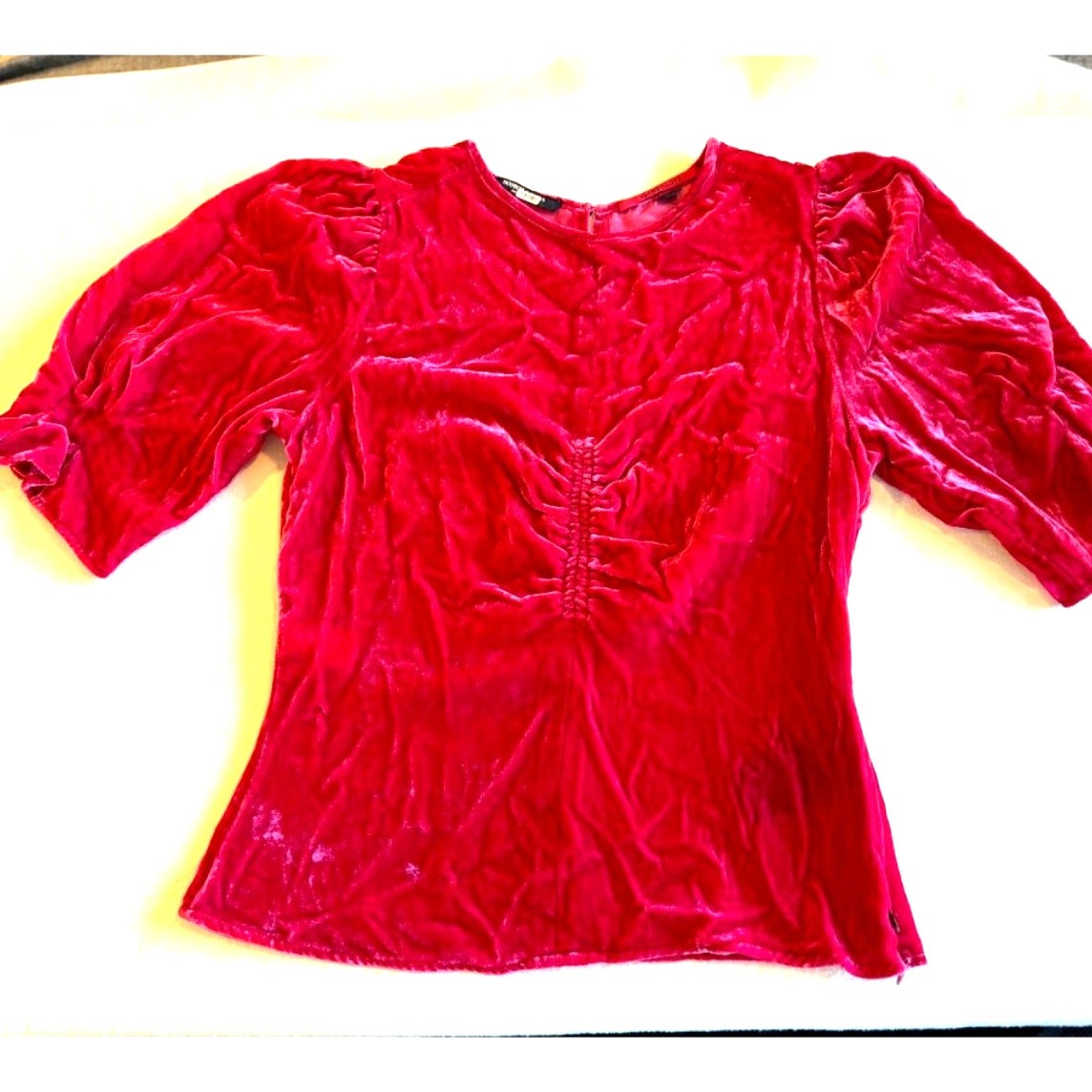 NWT Scotch & Soda Pink Velvet Top Side Zipper, Back Neckline Button w Keyhole M