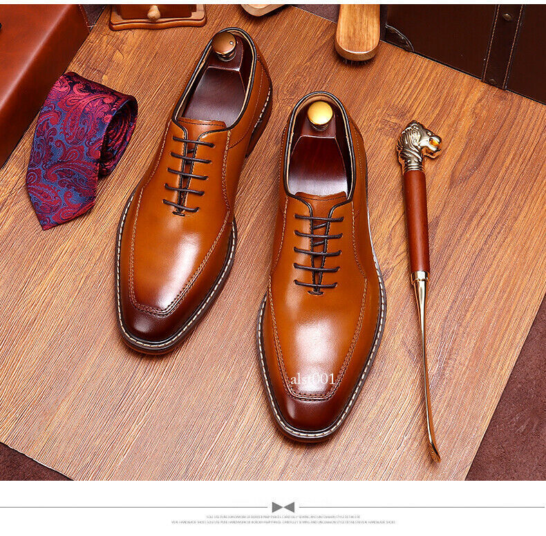 Men’s Real Leather Shoes Handmade Business Formal New Oxford Casual Dress Shoes