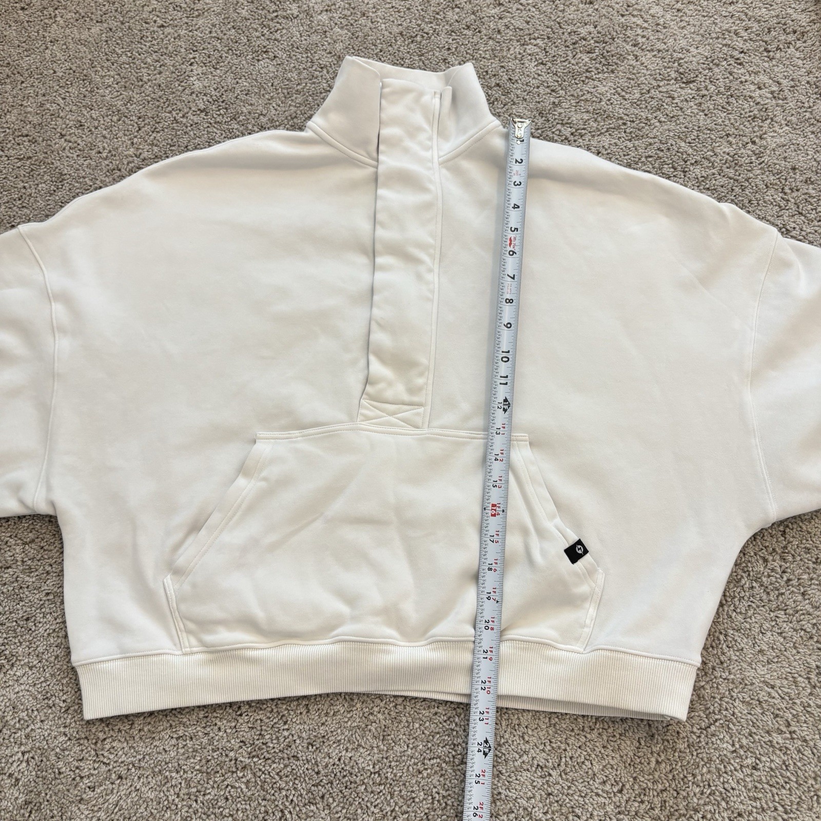 Popflex Ooey Gooey Half Zip Sweater Almond Milk White Small/Medium Loungewear