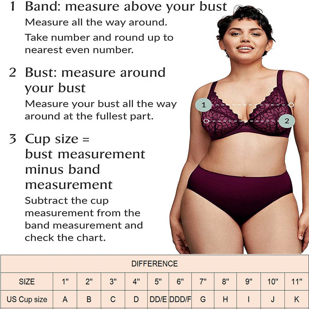 Women Minimizer Bra Unlined Wireless Full Figure Support PLUS SIZE 34-50 CDEFGHI