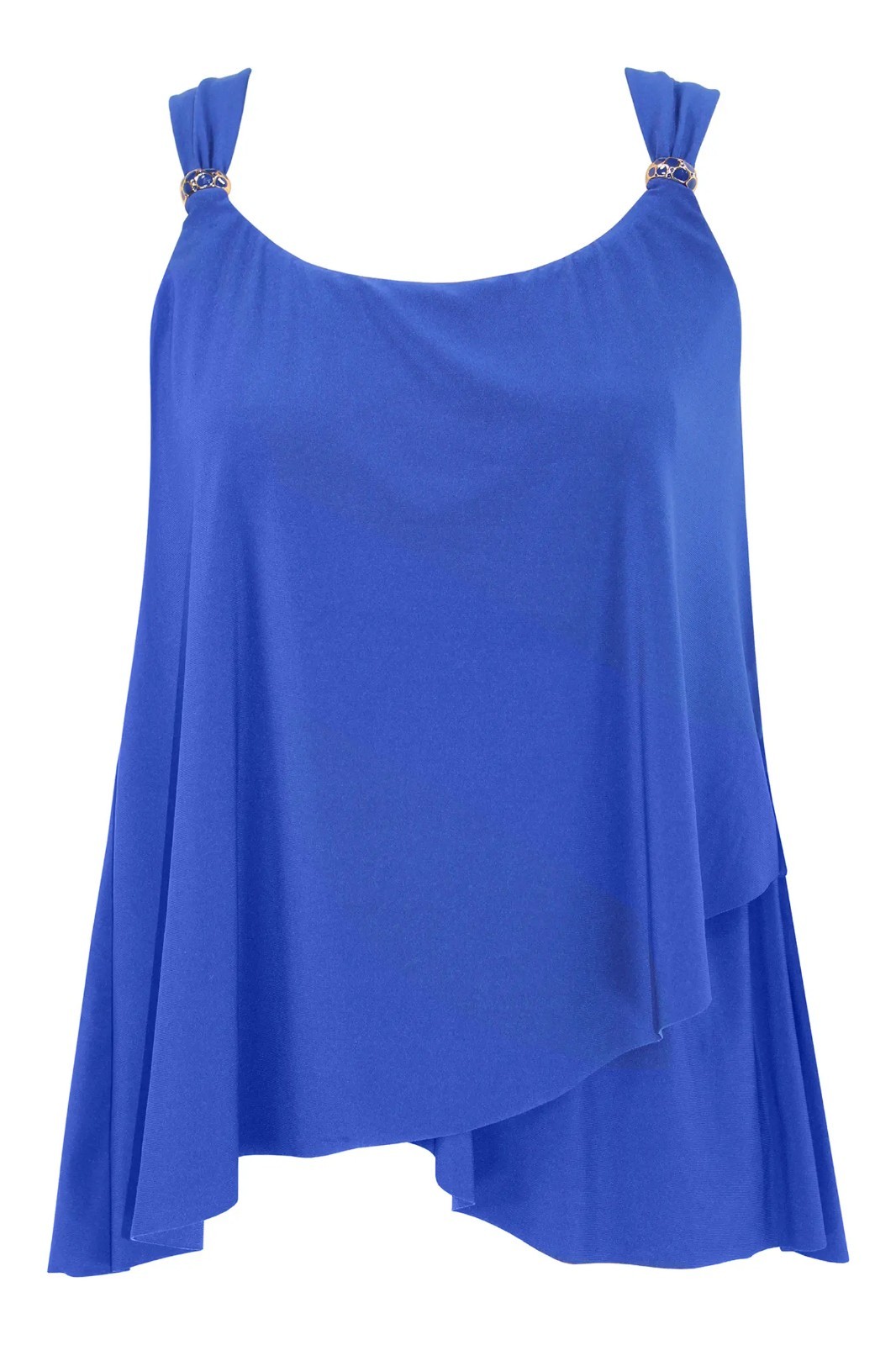 Miraclesuit Razzle Dazzle Tankini Swim Top Sz 8 Underwire Delphine Blue $130 NWT