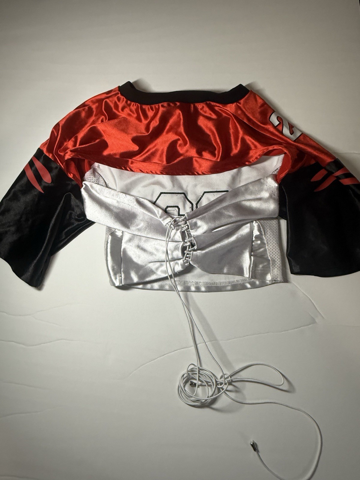 AKIRA “Catch My Vibe” Corseted Cropped Football Jersey