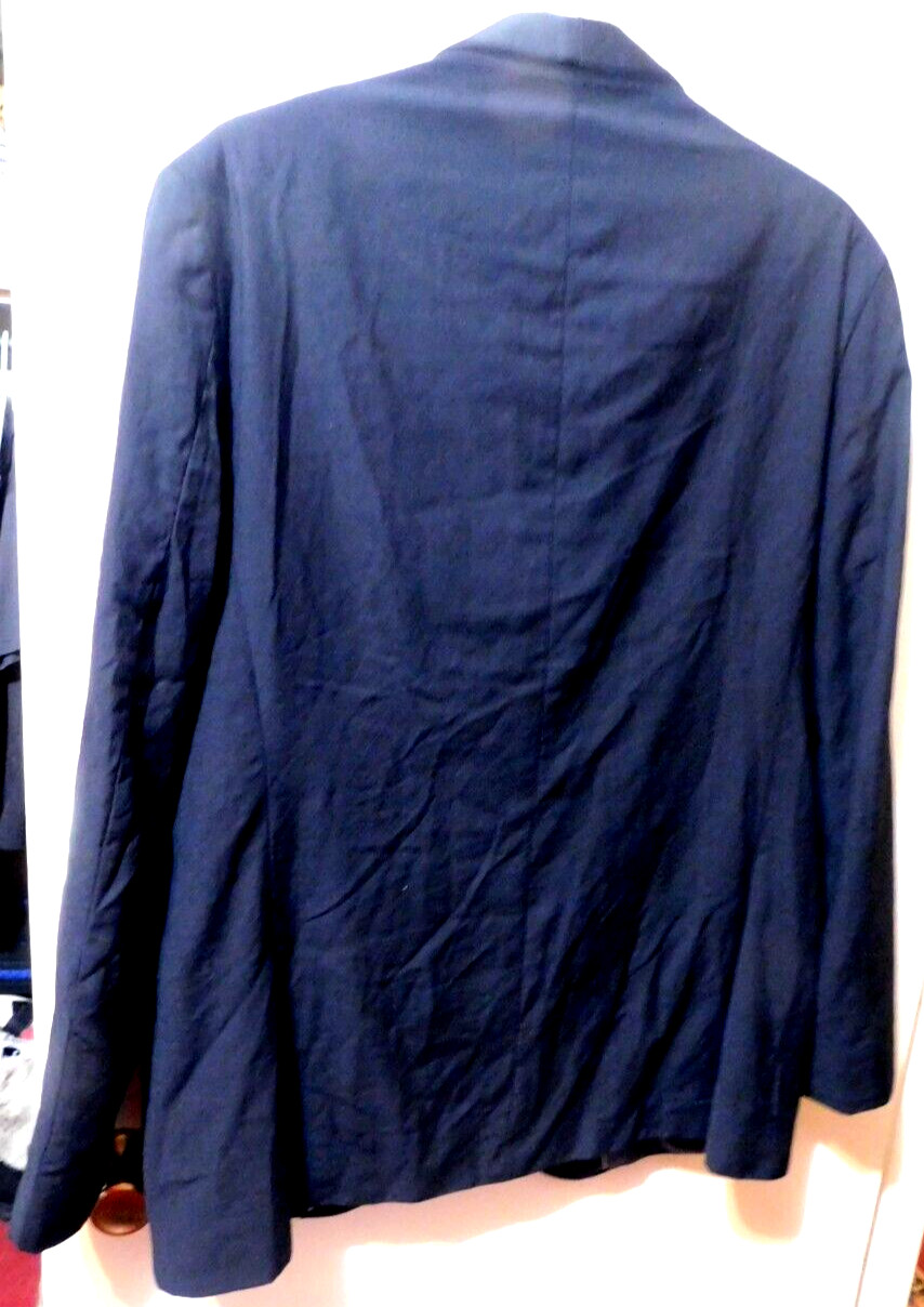 Calvin Klein~Fine Worsted Polyester & Wool Black Tuxedo Jacket Size 48L Slim Fit