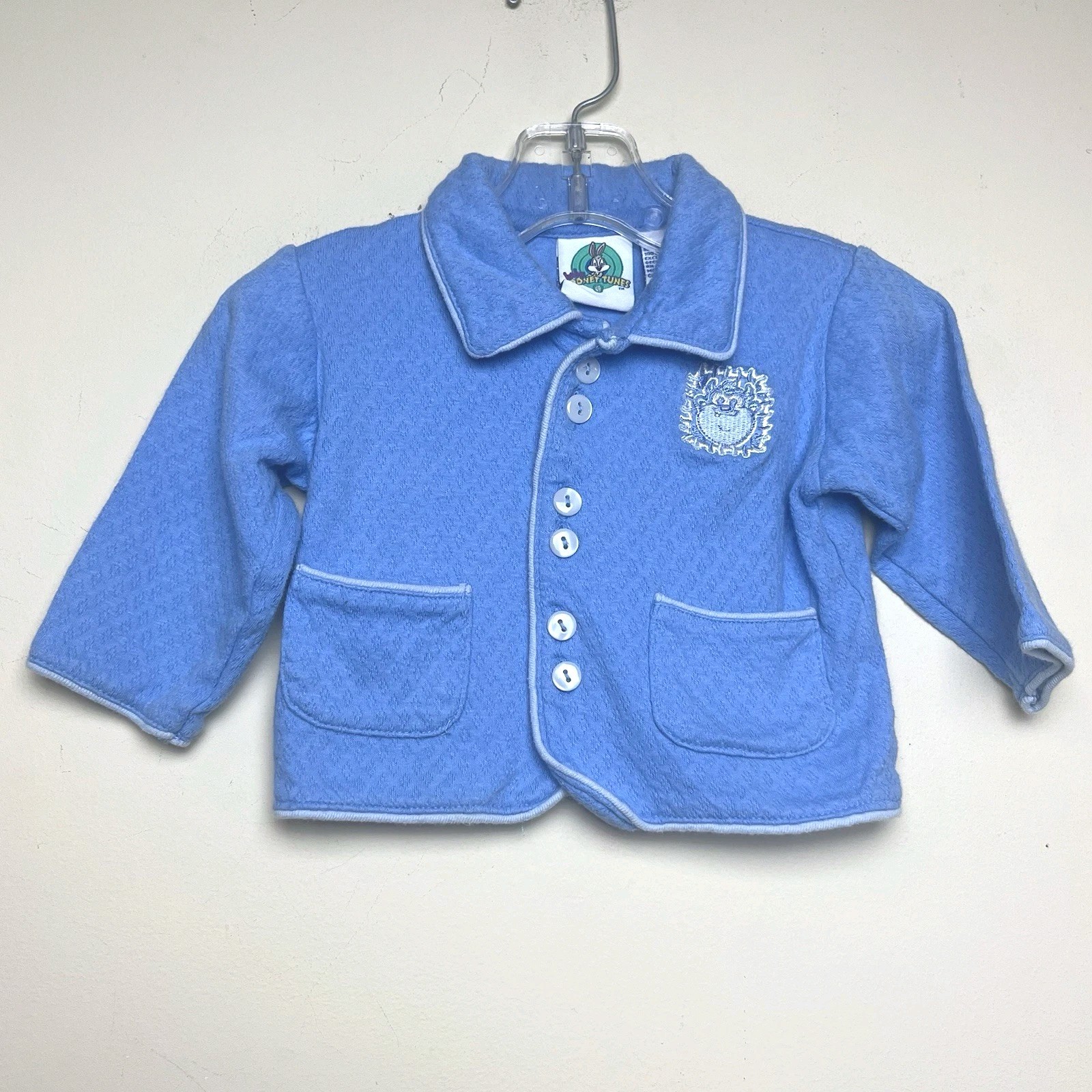 Baby Looney Tunes PJ Top Button Up Infant Size 12M Taz Vintage 90s