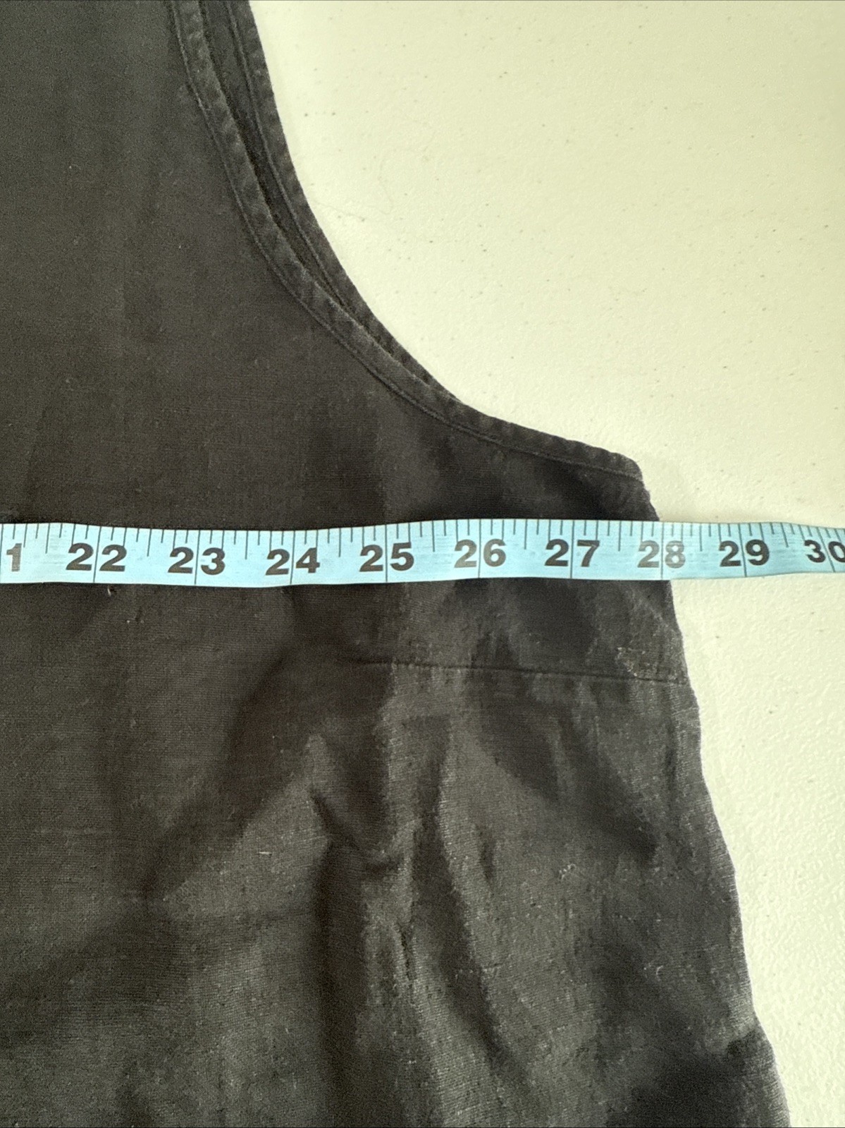 Kasbah Top Womens 28/30 Black Linen V Neck Oversize Asmy Lagenlook Beachy