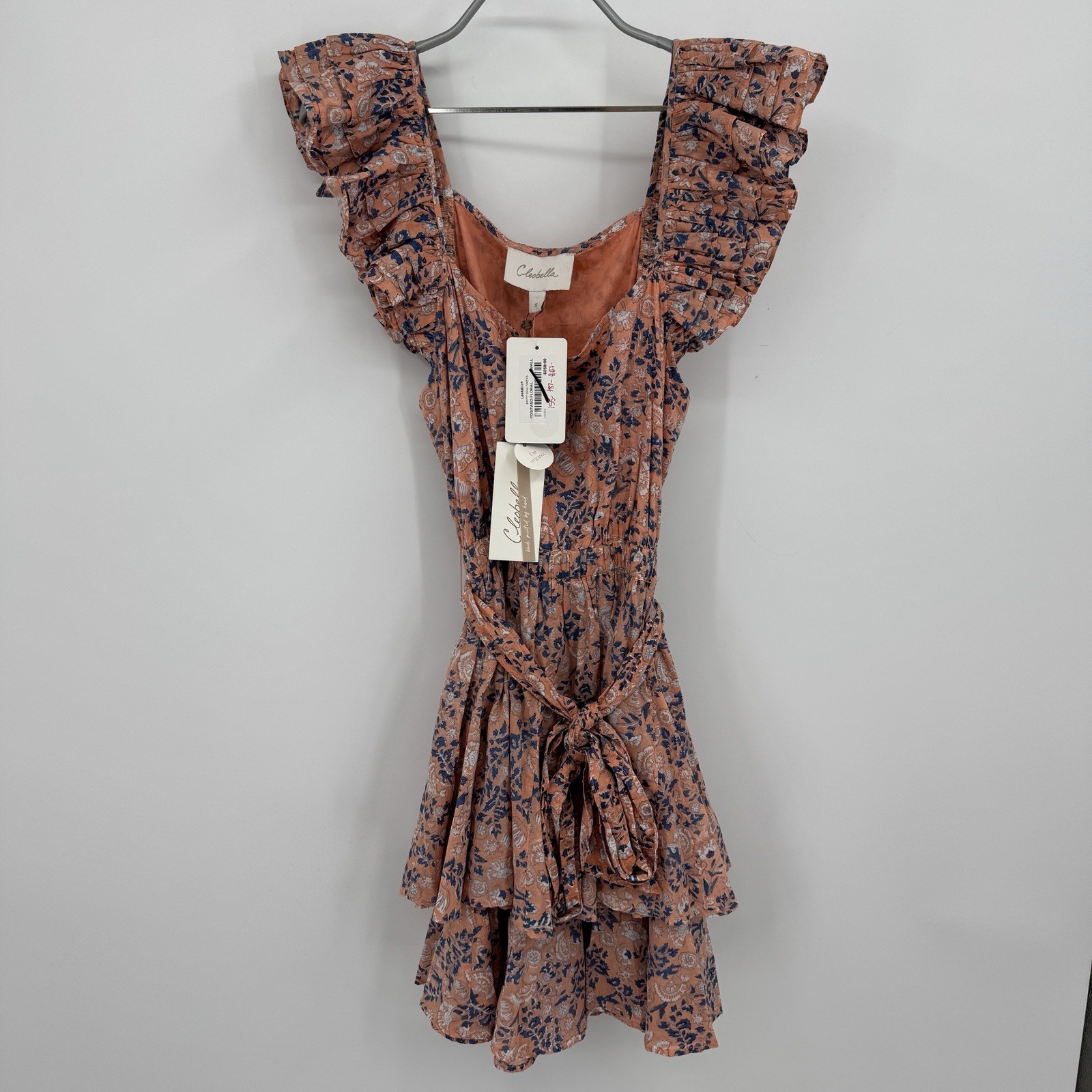 Cleobella Britt Mini Dress with Belt in Pink Positano Floral size S Small $259
