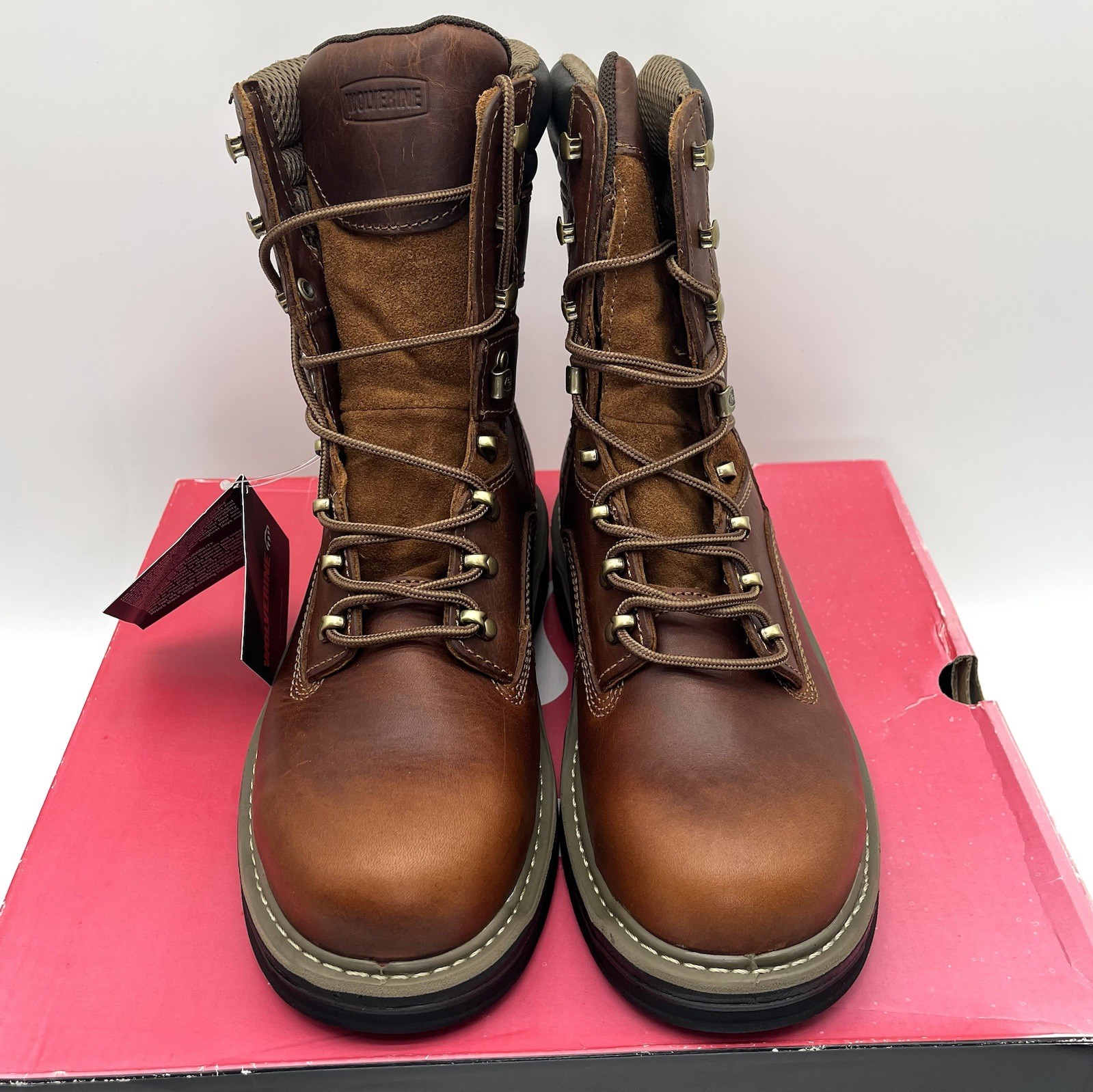 Wolverine Boots Men’s Sz 8 Extra Wide Steel Toe Raider Work Boot Leather EH NEW