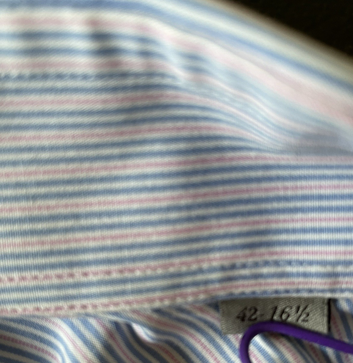 Canali Men’s Size 42X16.5 Blue Bold Stripe Spread Collar Dress Shirt